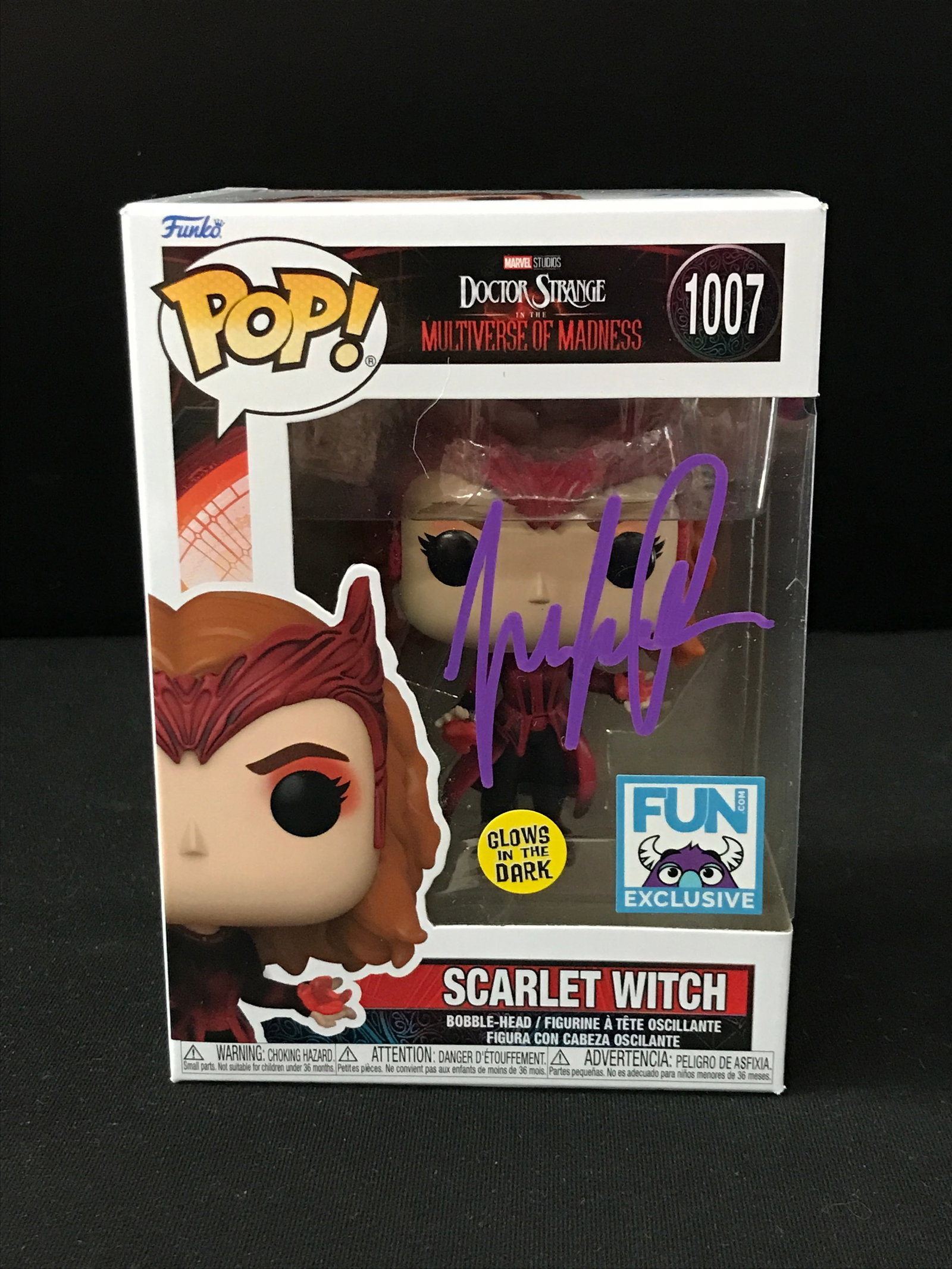 ELIZABETH OLSON SIGNED SCARLET WITCH FUNKO POP - KB COA: Prices are in Canadian dollars