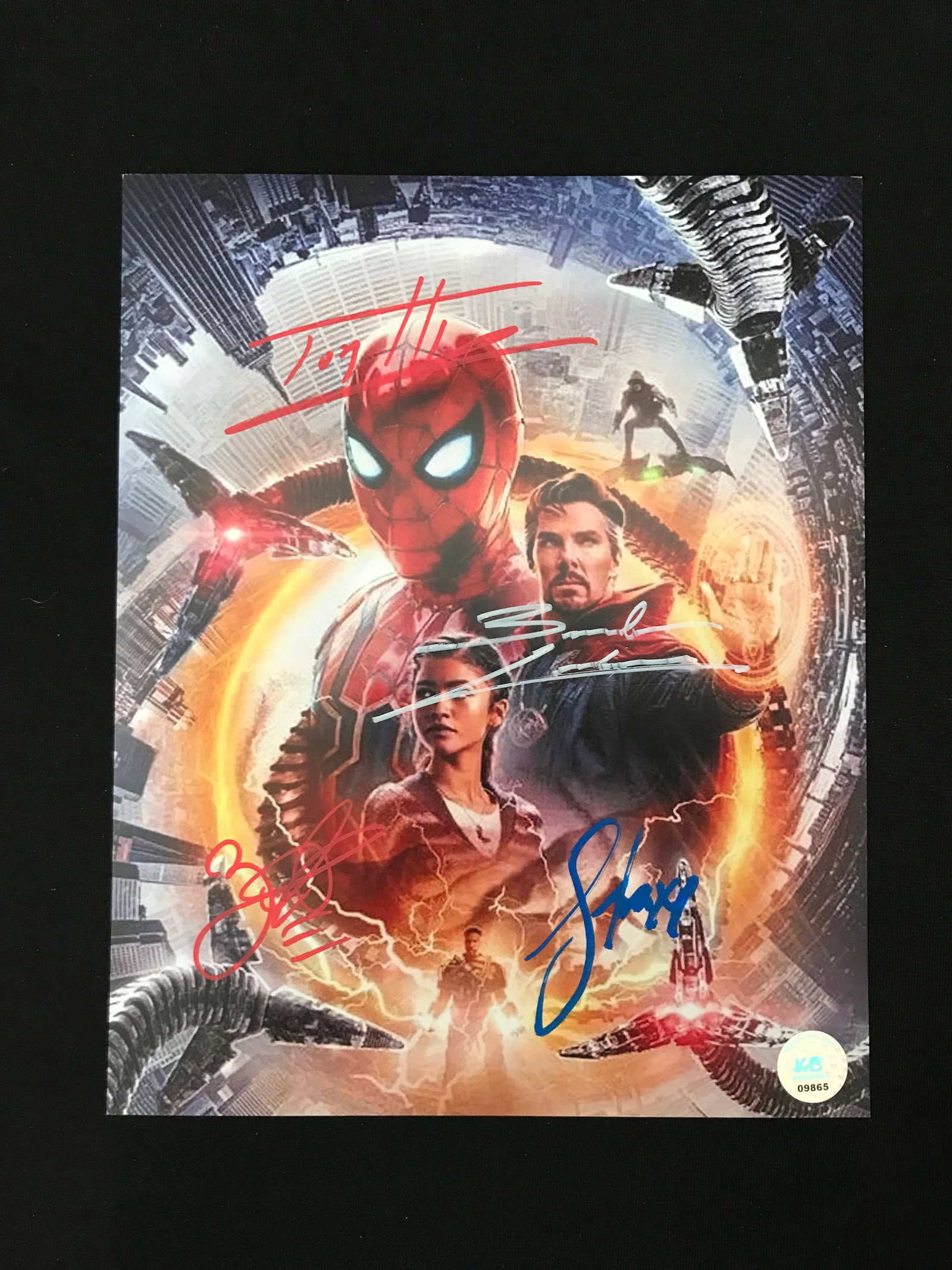 SPIDERMAN 8X10 SIGNED BY TOM HOLLAND, ZENDAYA, JAMIE FOXX AND BENEDICT CUMBERBATCH: Prices are in Canadian dollars