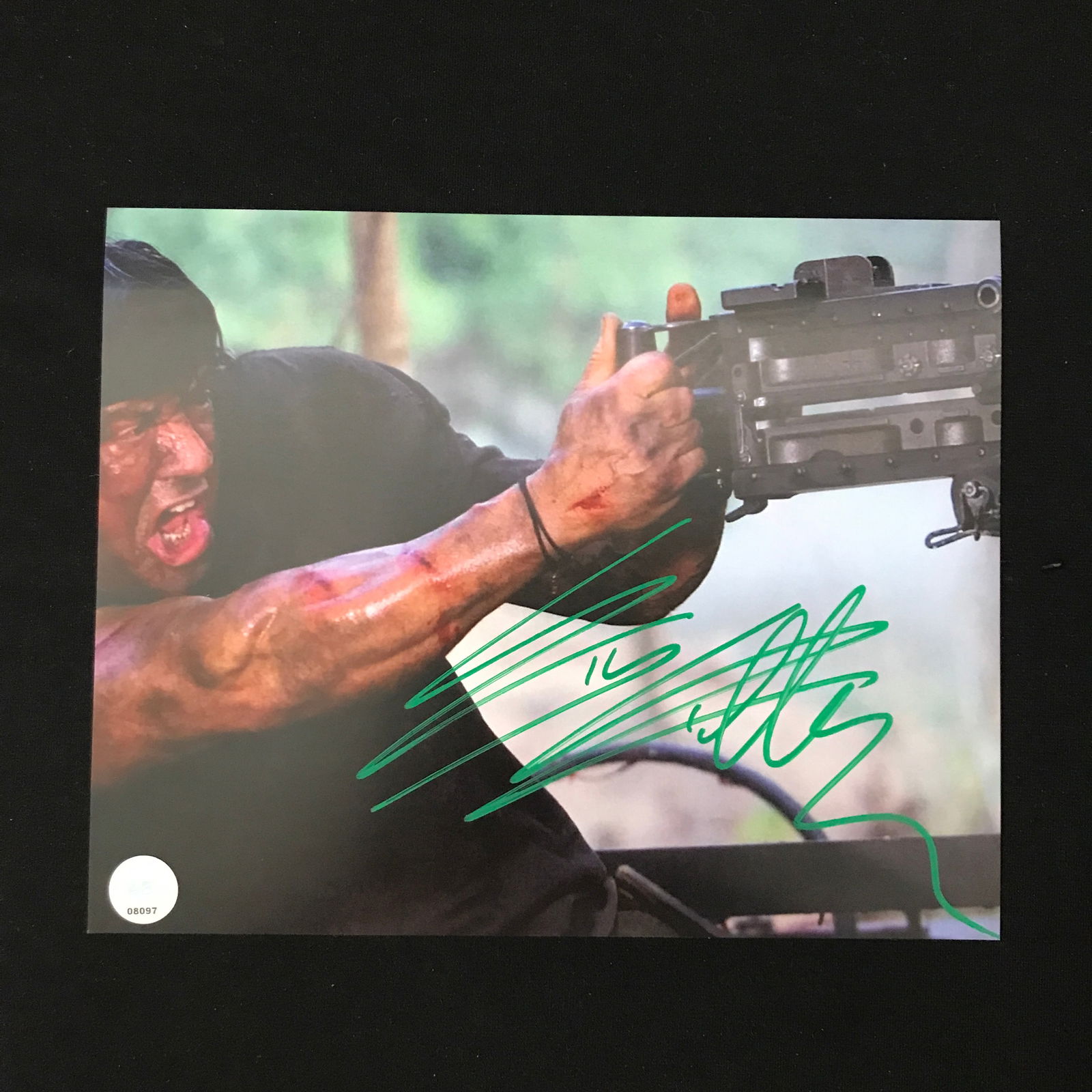 SYLVESTER STALLONE SIGNED RAMBO 8X10 - KB COA (1 of 1)