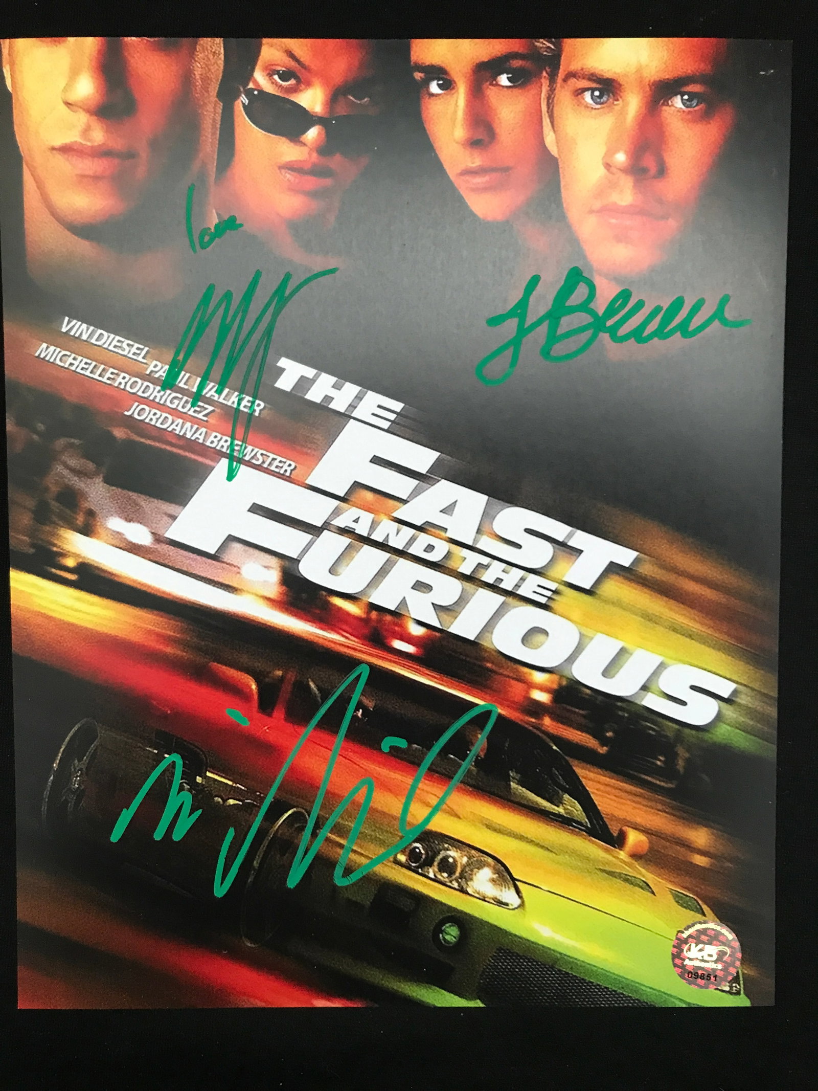 FAST AND THE FURIOUS 8X10 SIGNED BY BREWSTER AND VIN DIESEL - KB COA: Prices are in Canadian dollars