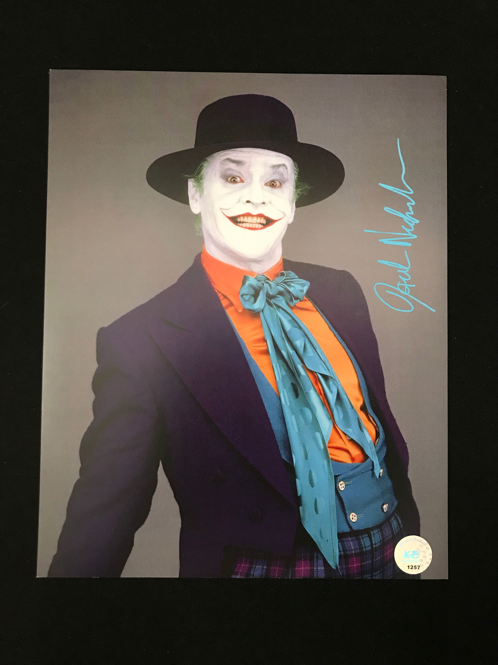 JACK NICHOLSON SIGNED JOKER 8X10 - KB COA (1 of 1)