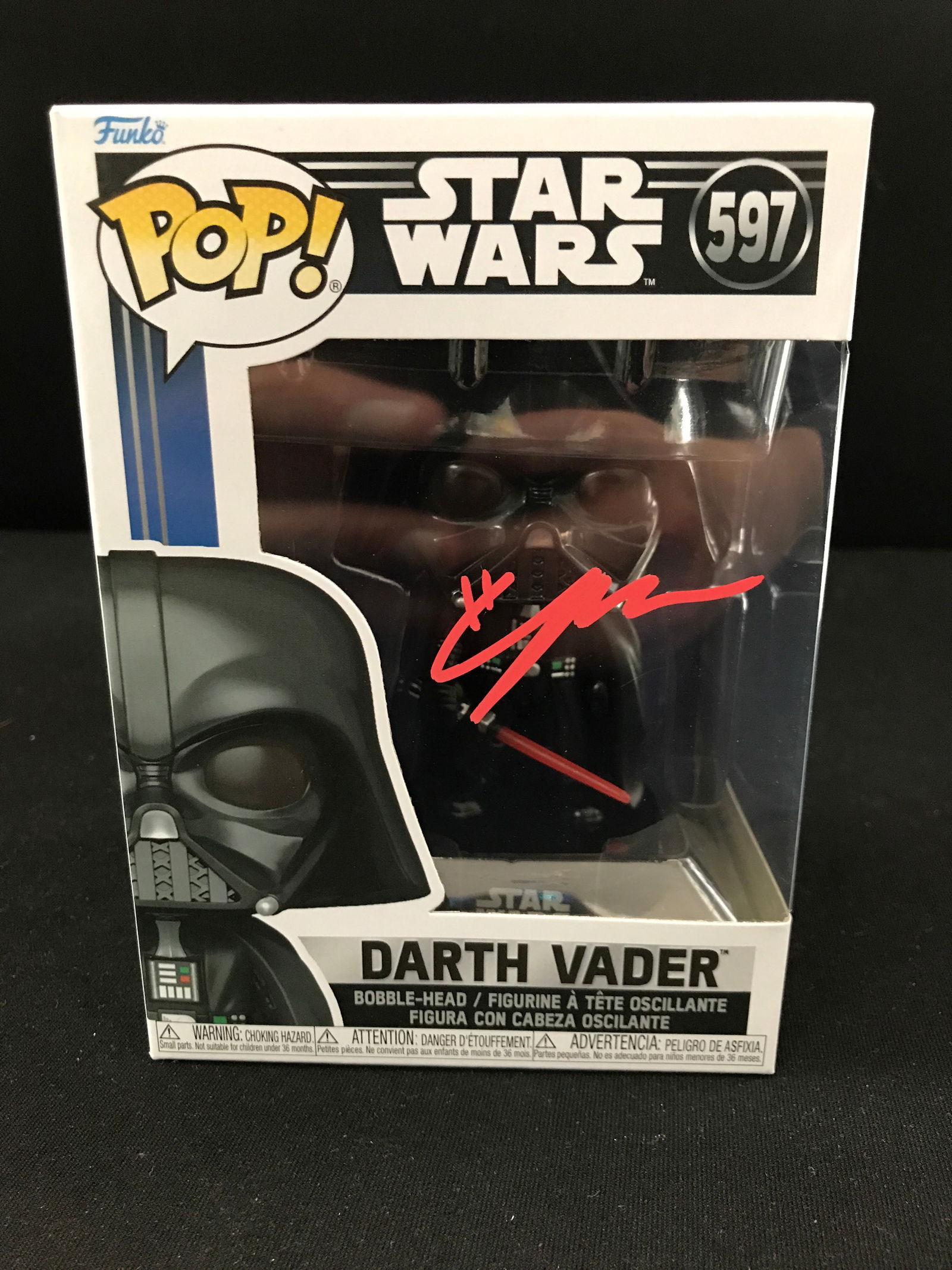 HAYDEN CHRISTENSEN SIGNED DARTH VADER FUNKO - WWOC COA (1 of 3)