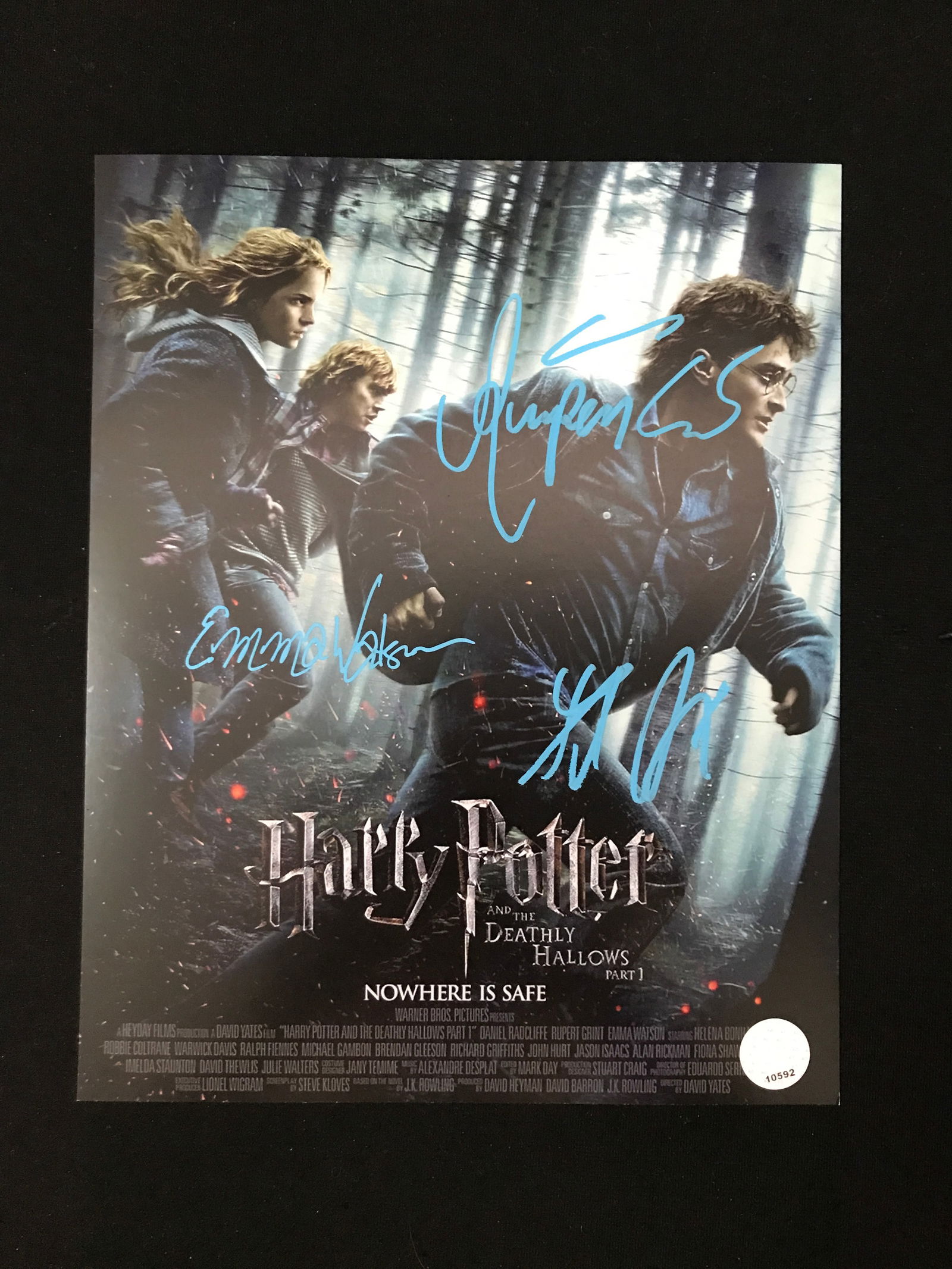 TRIPLE SIGNED HARRY POTTER 8X10 - DANIEL RADCLIFFE, EMMA WATSON AND RUPERT GRINT - KB COA (1 of 1)