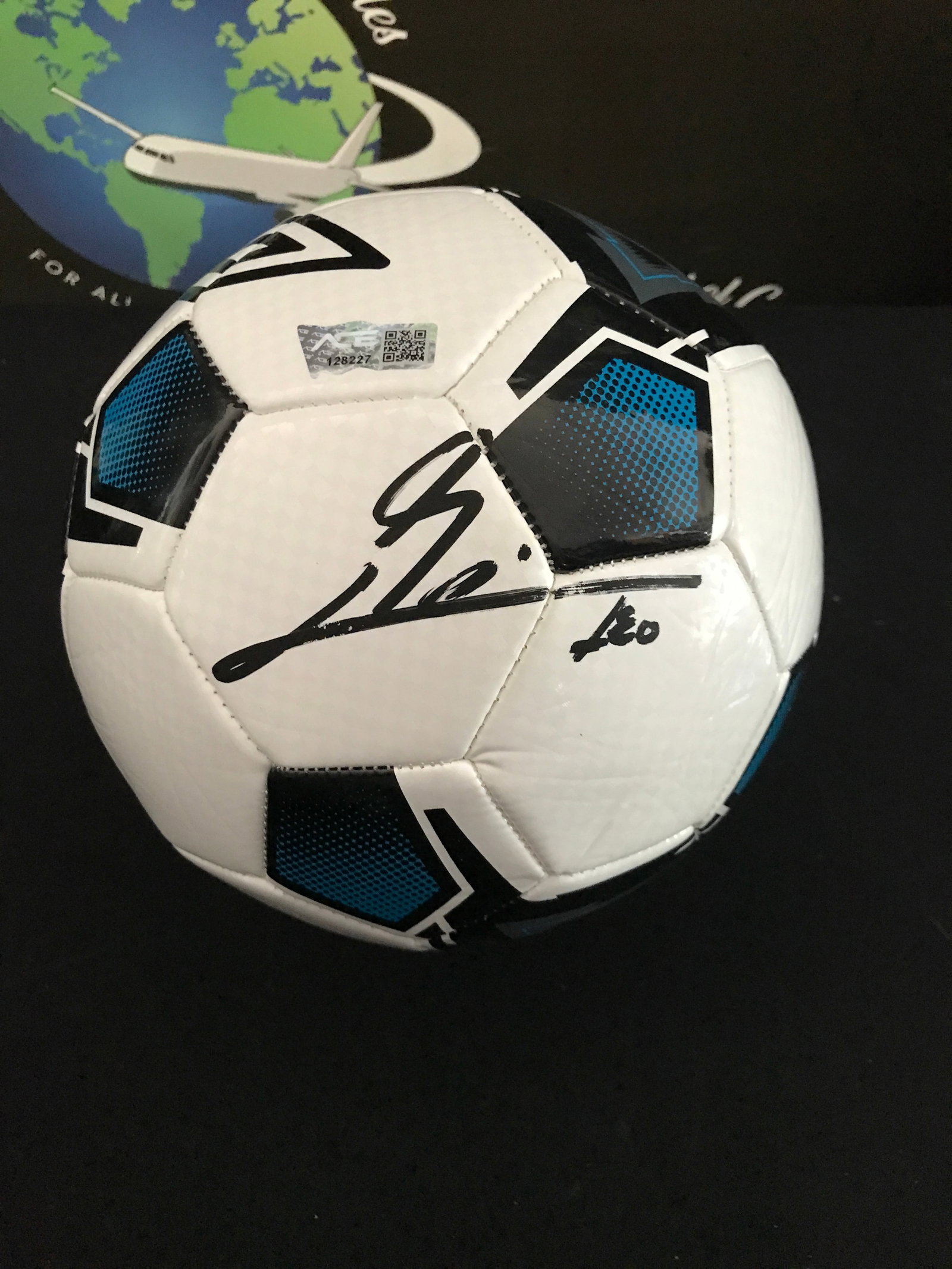 LIONEL MESSI SIGNED SOCCER BALL WITH COA: Prices are in Canadian dollars