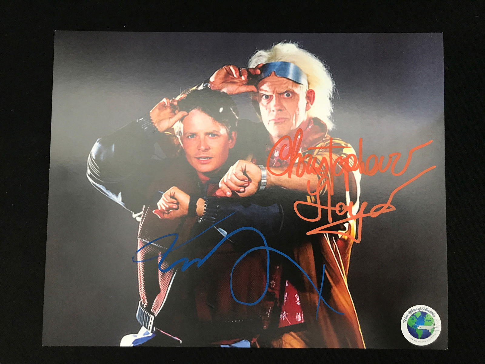 CHRISTOPHER LLOYD AND MICHAEL J FOX SIGNED 8X10 PHOTO WWOC COA (1 of 1)