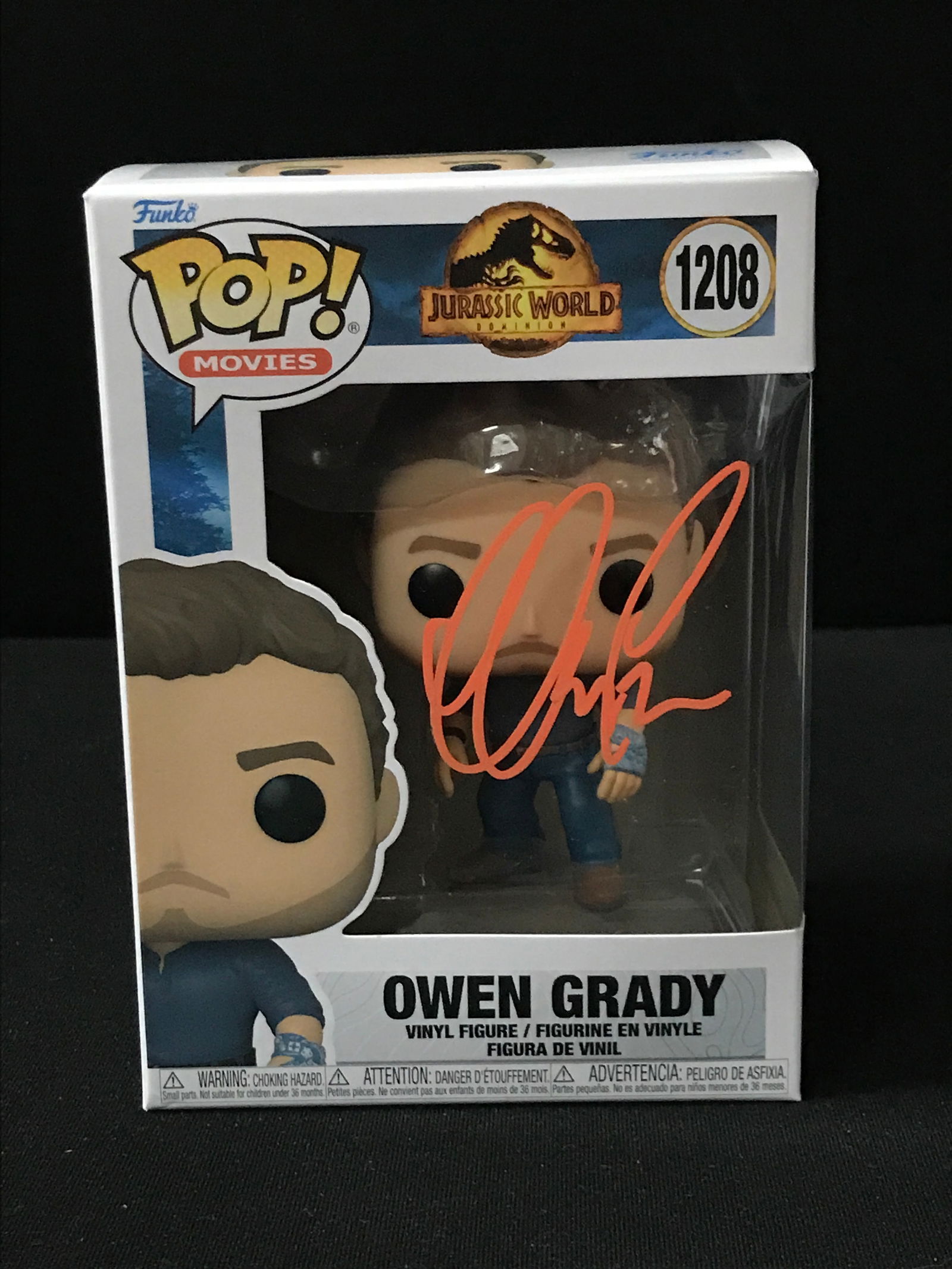 CHRIS PRATT SIGNED JURASSIC PARK FUNKO POP - KB COA (1 of 1)