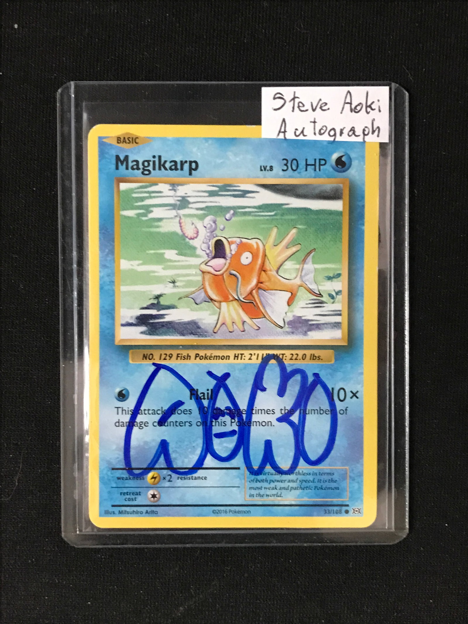 STEVE AOKI SIGNED POKEMON CARD: Prices are in Canadian dollars