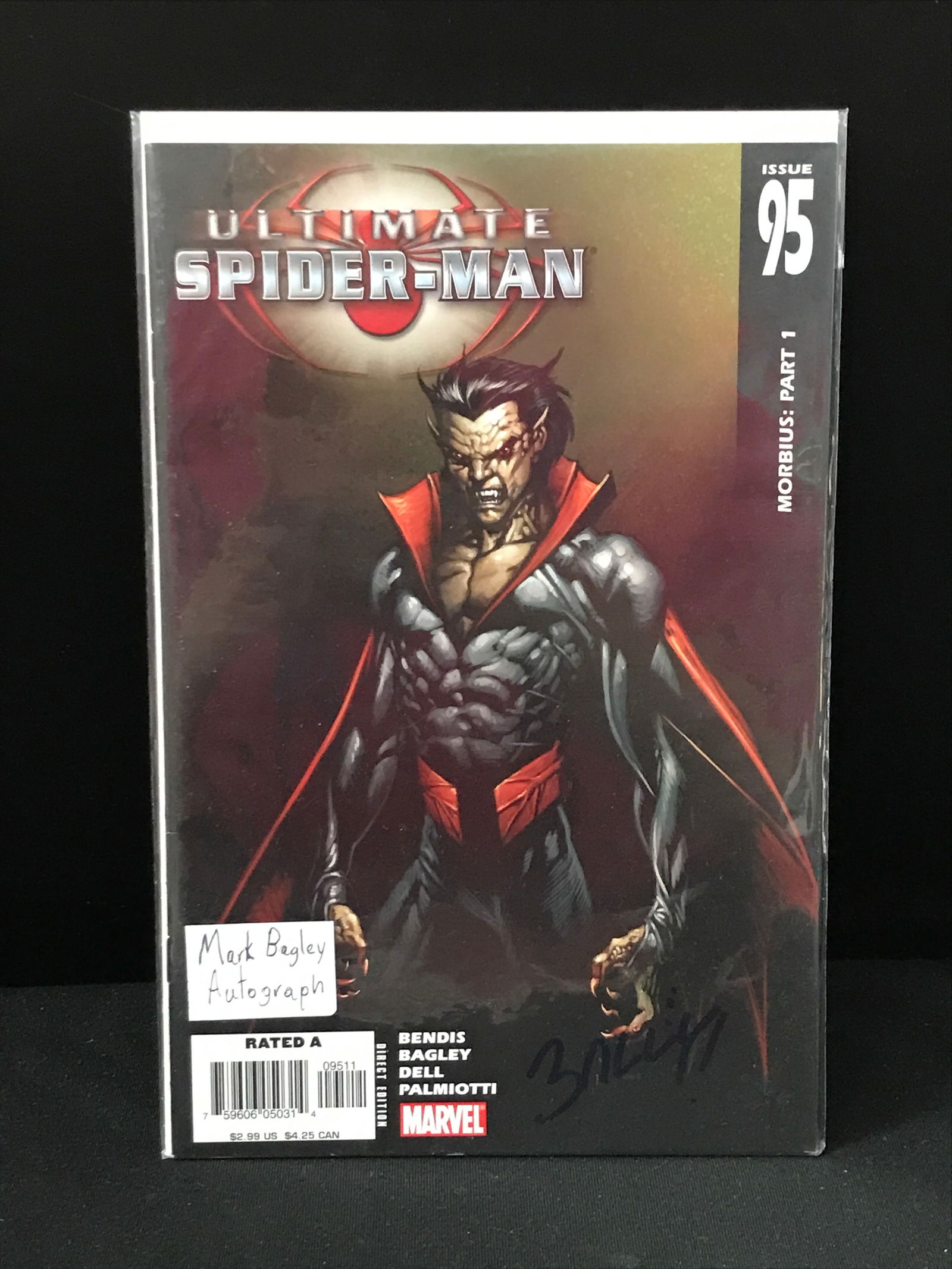 MARVEL COMICS NO.95 ULTIMATE SPIDERMAN (MARK BAGLEY AUTO) (1 of 1)