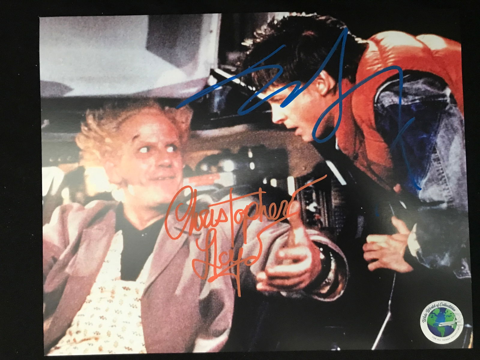 CHRISTOPHER LLOYD AND MICHAEL J FOX SIGNED 8X10 PHOTO WWOC COA (1 of 1)