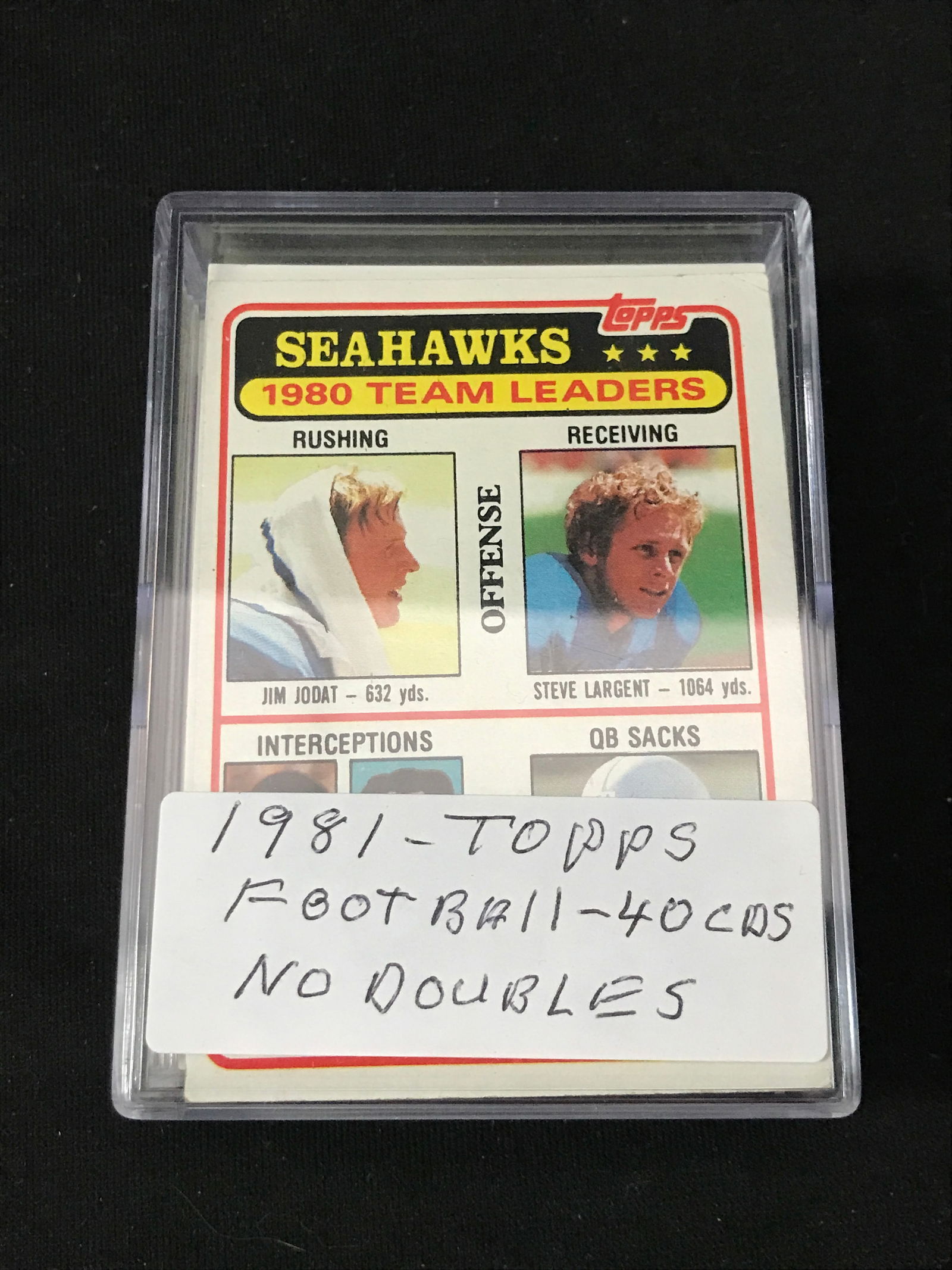 LOT OF 40 1981 TOPPS FOOTBALL CARDS - NO DOUBLES (1 of 1)