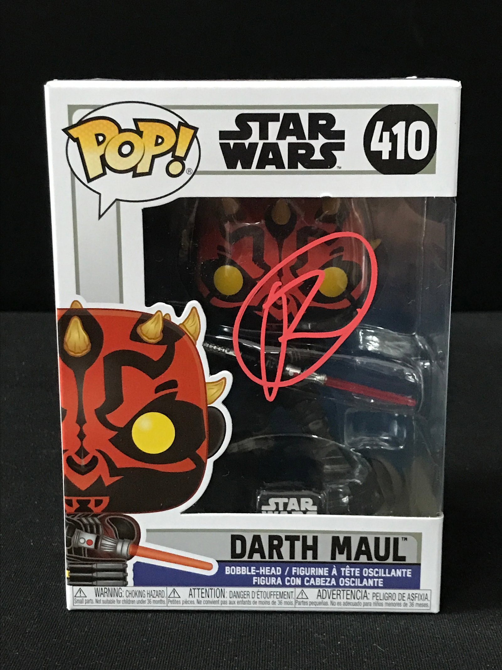 RAY PARK SIGNED DARTH MAUL FUNKO POP - WWOC COA: Prices are in Canadian dollars