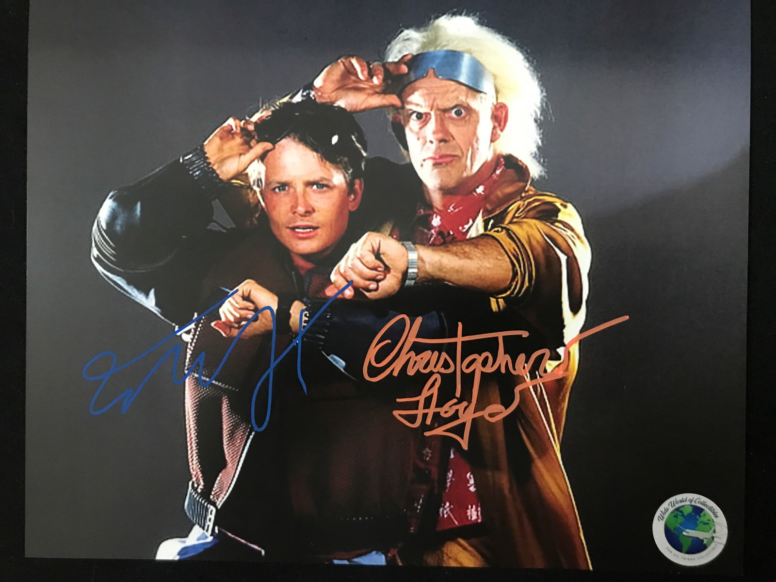 MICHAEL J FOX AND CHRISTOPHER LLOYD SIGNED 8X10 PHOTO WWOC COA (1 of 2)