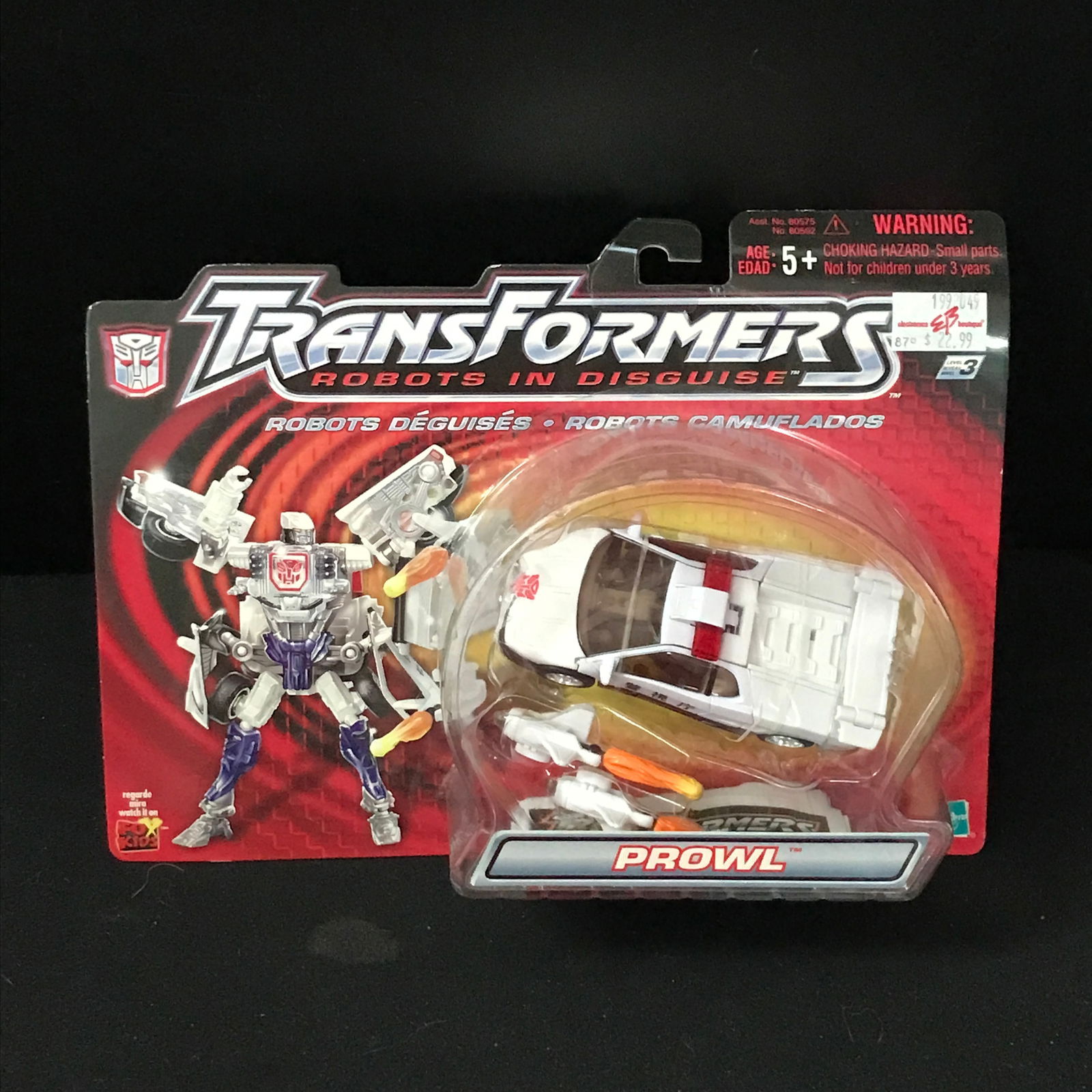 VINTAGE TRANSFORMERS ROBOTS IN DISGUISE PROWL ACTION FIGURE - SEALED IN PACK (1 of 1)
