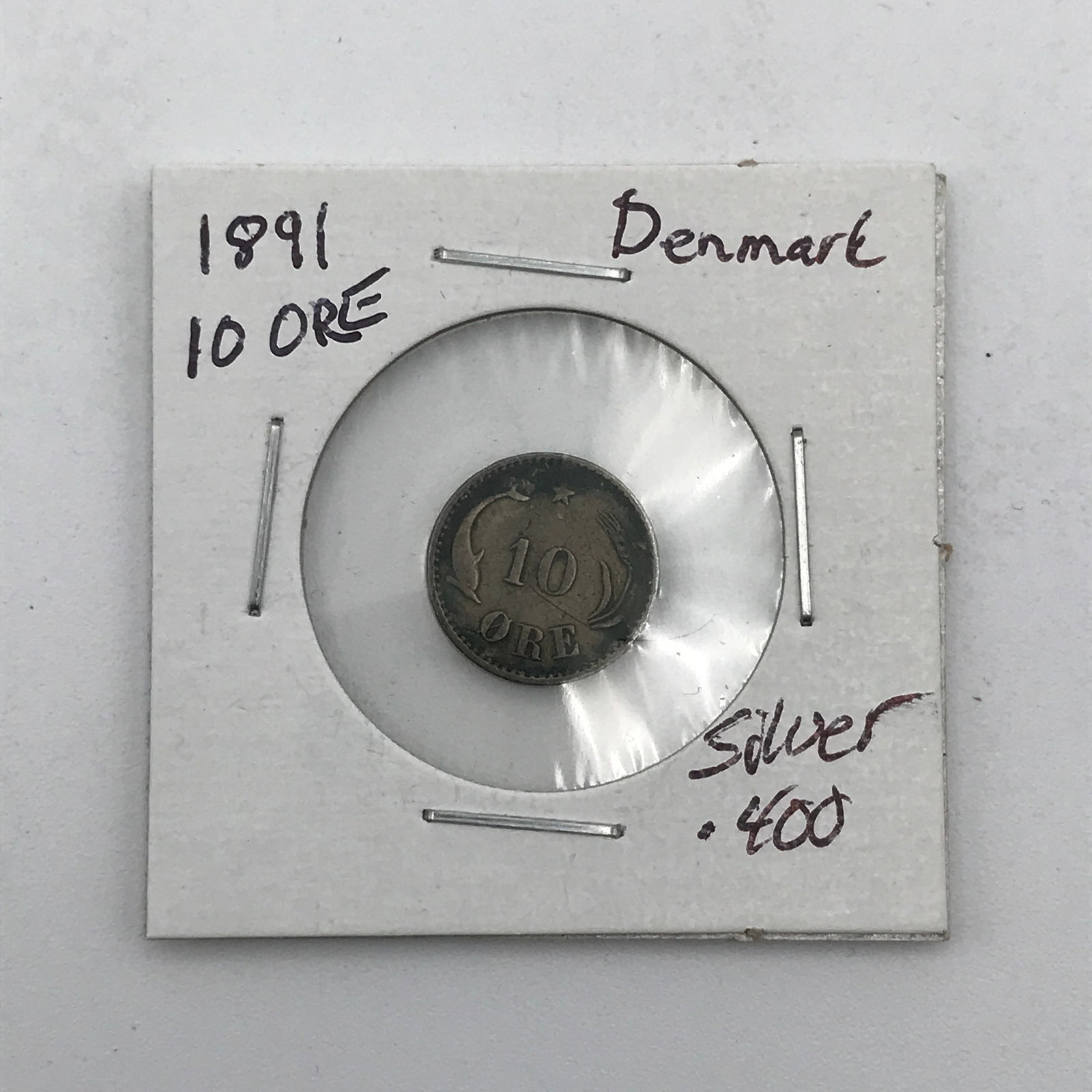 1891 10 ORE DENMARK .400 SILVER: Prices are in Canadian dollars