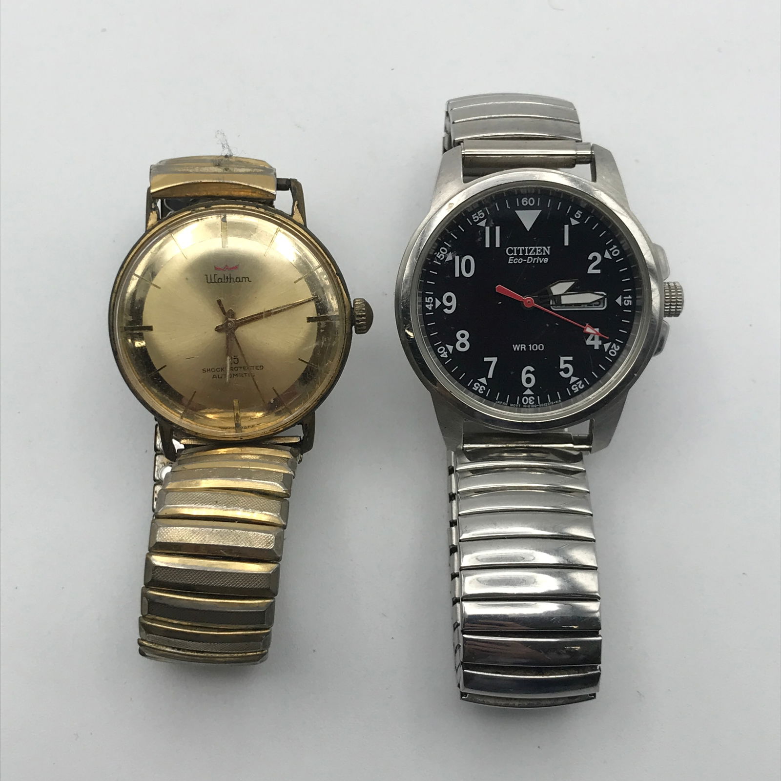 MENS WALTHAM 25 JEWEL AUTOMATIC WATCH WORKING + MENS CITIZEN ECO-DRIVE WATCH WORKING CHARGED BY  SUN (1 of 1)