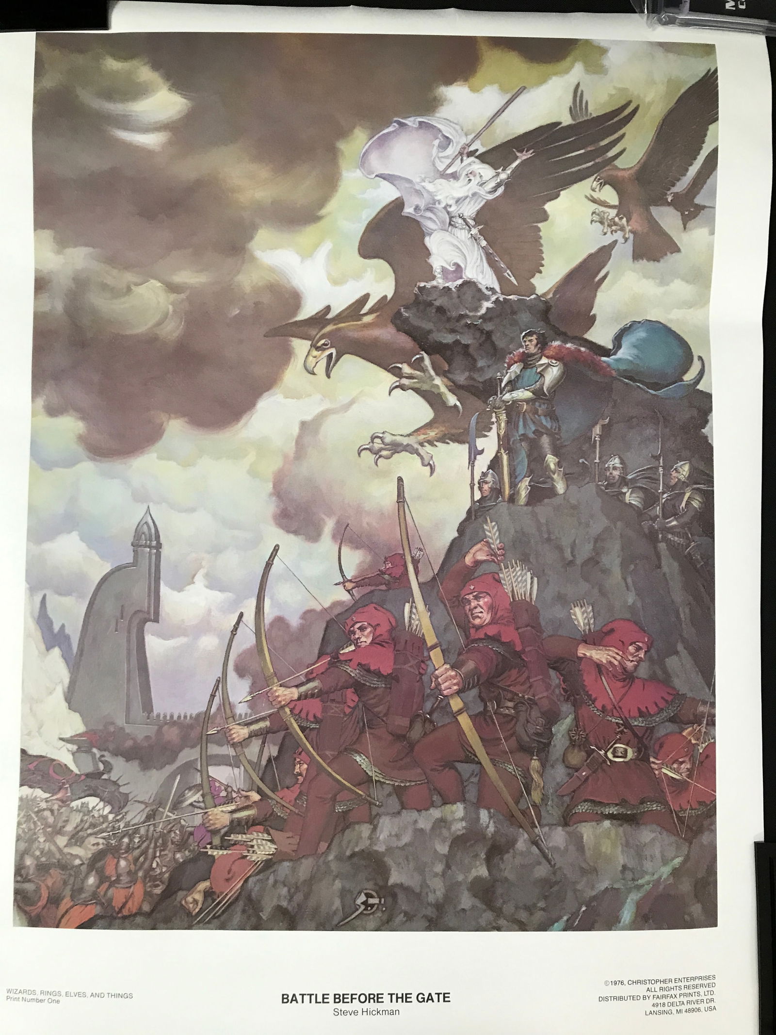 ORIGINAL 1976 LORD OF THE RINGS POSTER (BATTLE OF THE GATE NO.1): Prices are in Canadian dollars