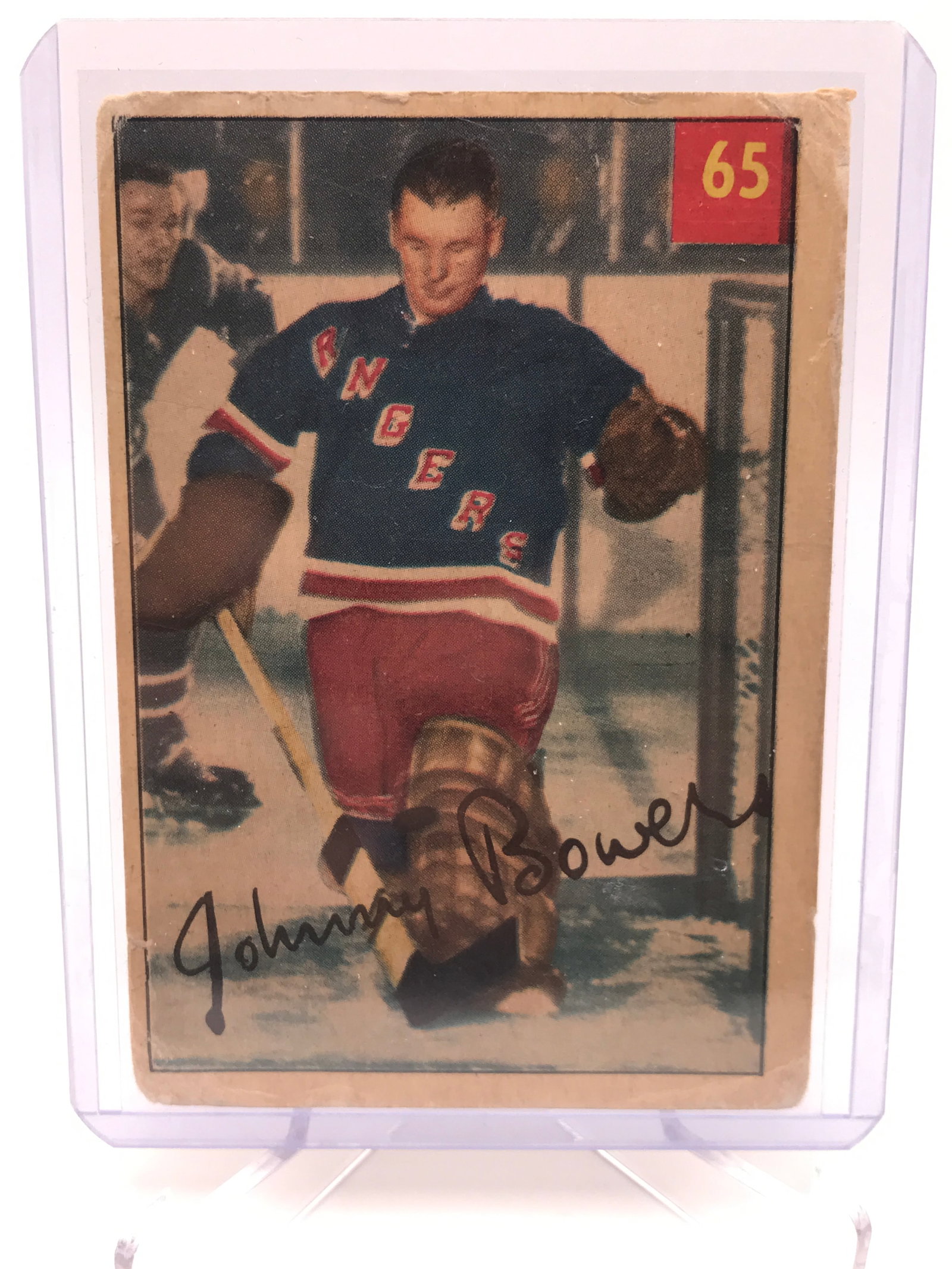 1953-54 PARKHURST JOHNNY BOWER ROOKIE CARD: Prices are in Canadian dollars