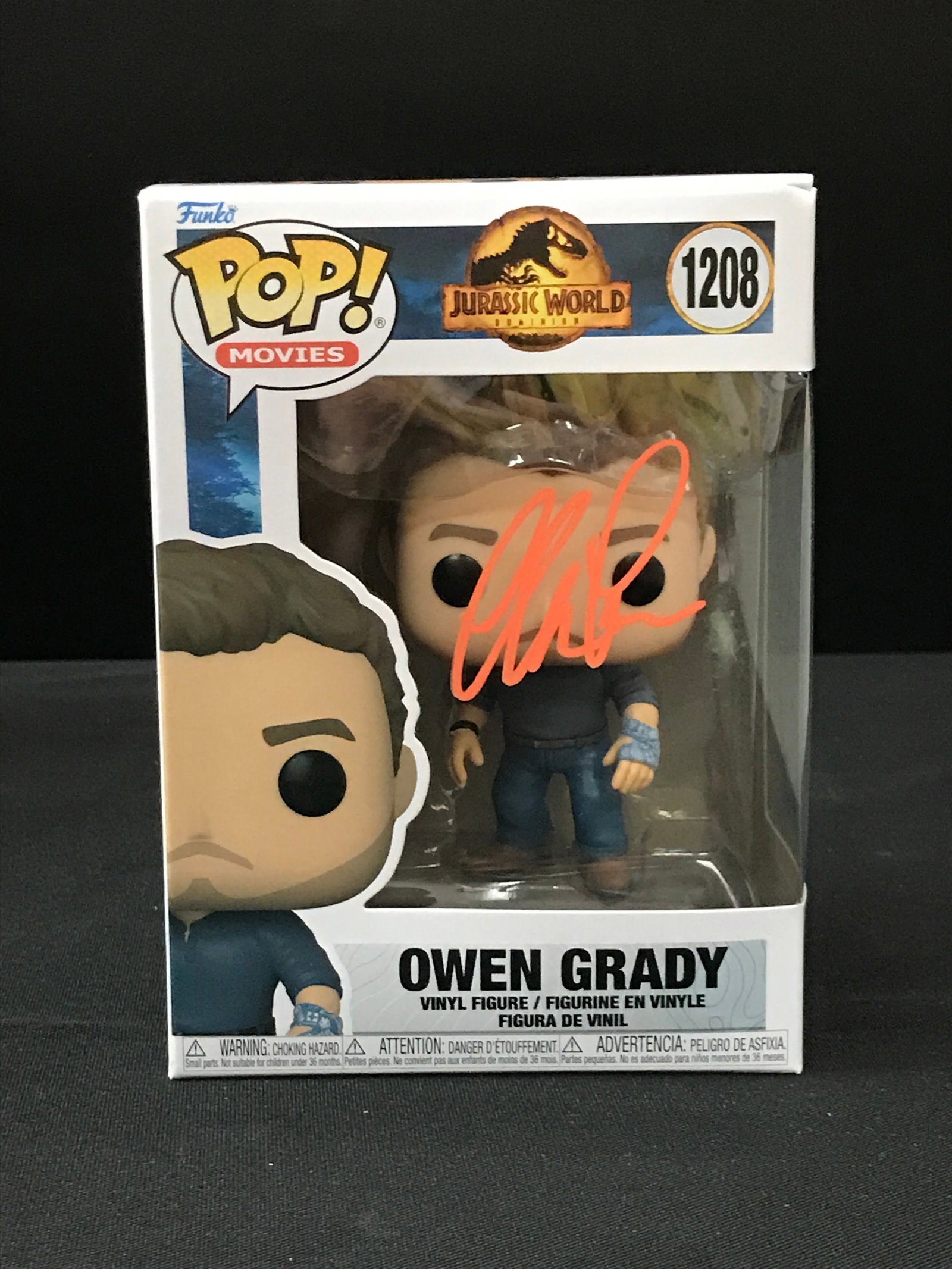 CHRIS PRATT SIGNED JURASSIC PARK FUNKO POP - KB COA (1 of 1)