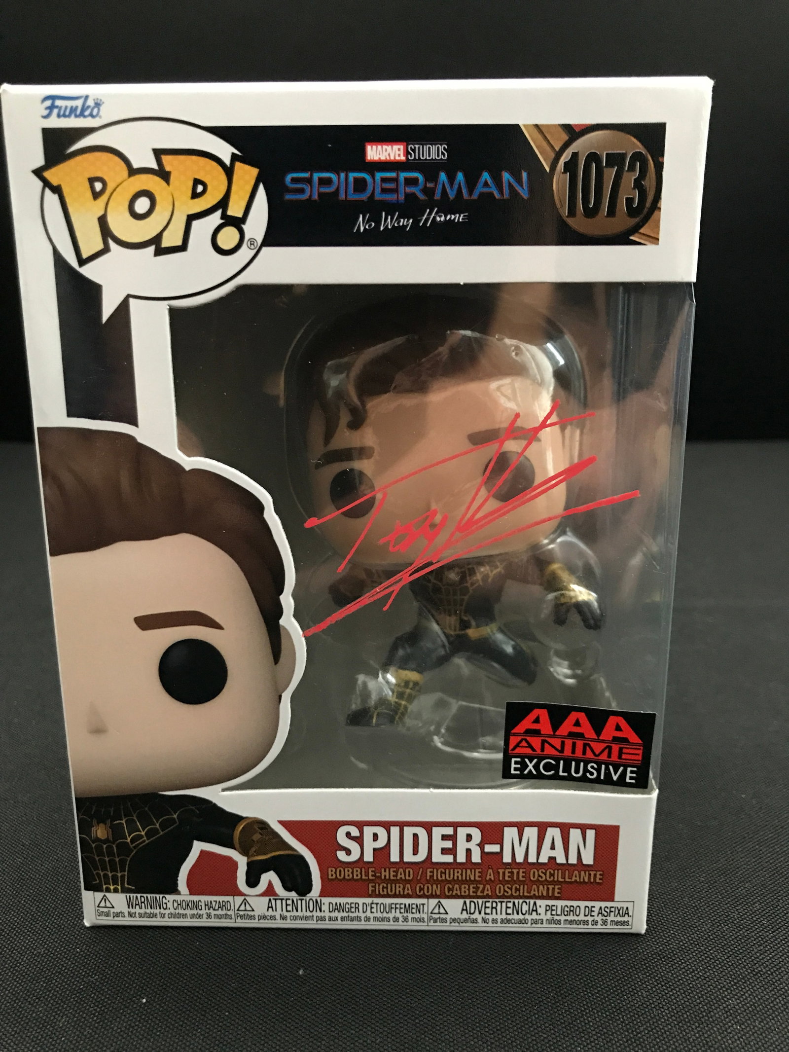 TOM HOLLAND SIGNED SPIDERMAN FUNKO POP - KB COA: Prices are in Canadian dollars