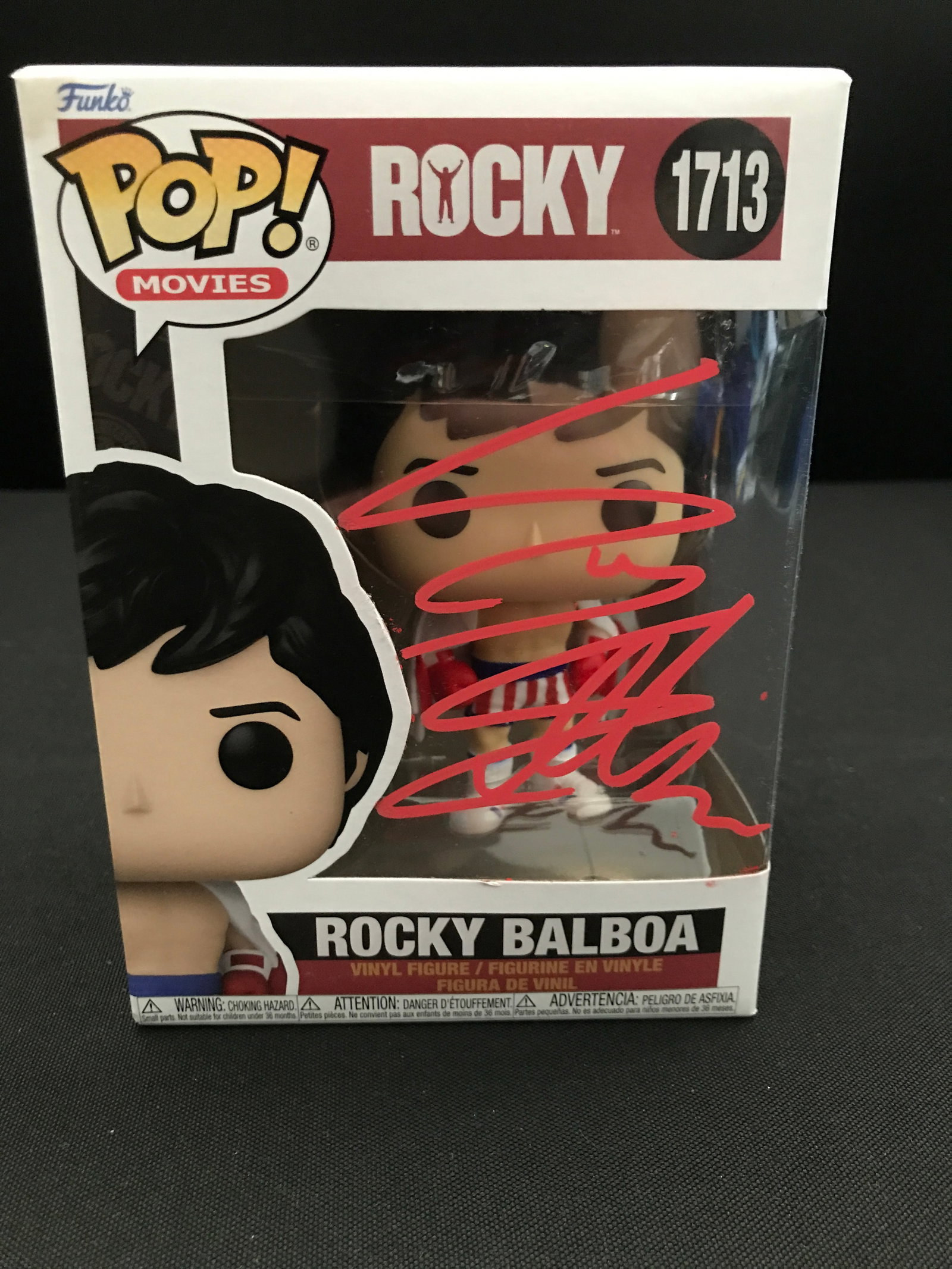 SYLVESTER STALLONE SIGNED ROCKY FUNKO POP - KB COA: Prices are in Canadian dollars