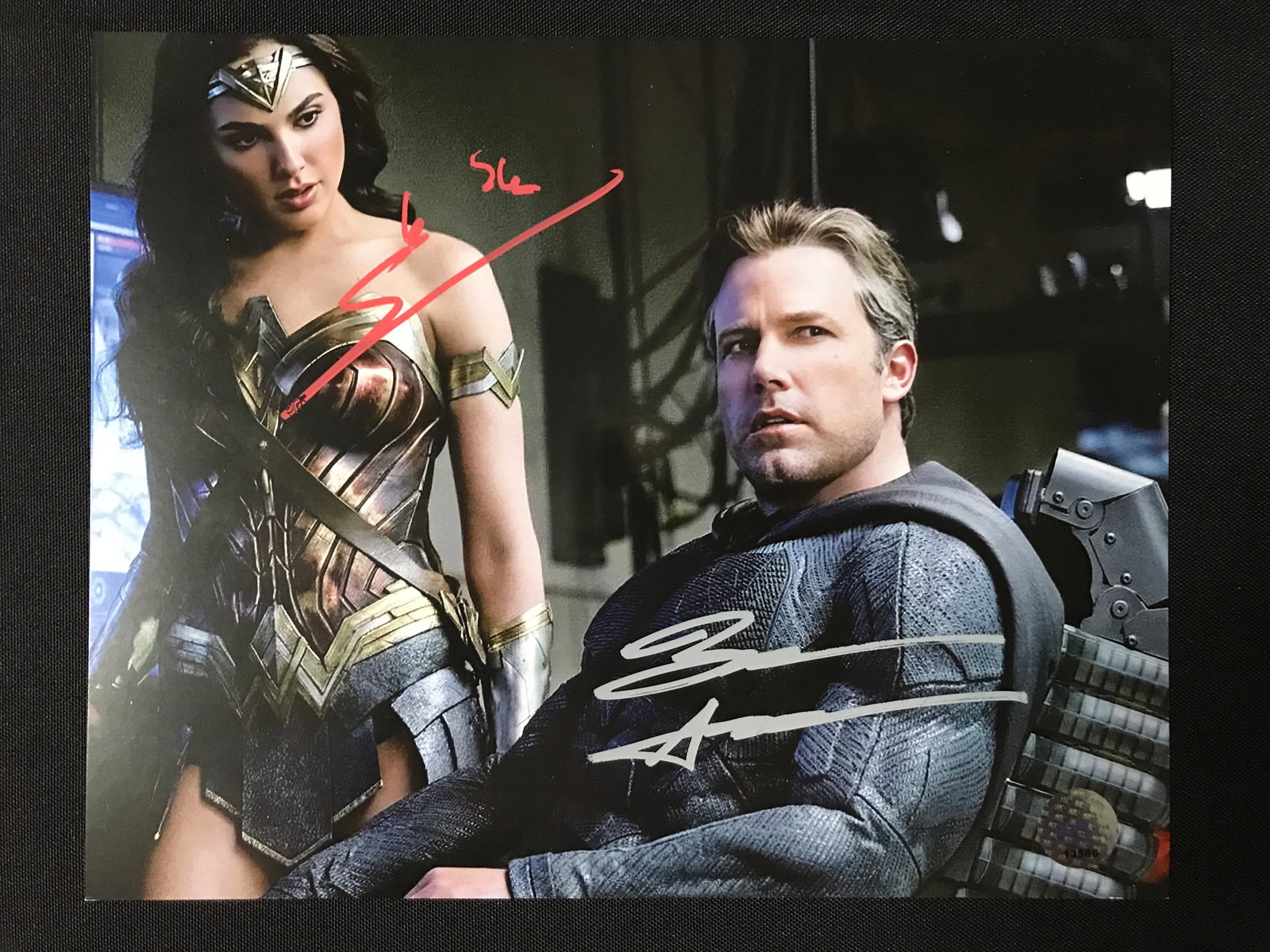 BEN AFFLECK AND GAL GADOT DUAL SIGNED JUSTICE LEAGUE OF AMERICA 8X10 - KB COA: Prices are in Canadian dollars