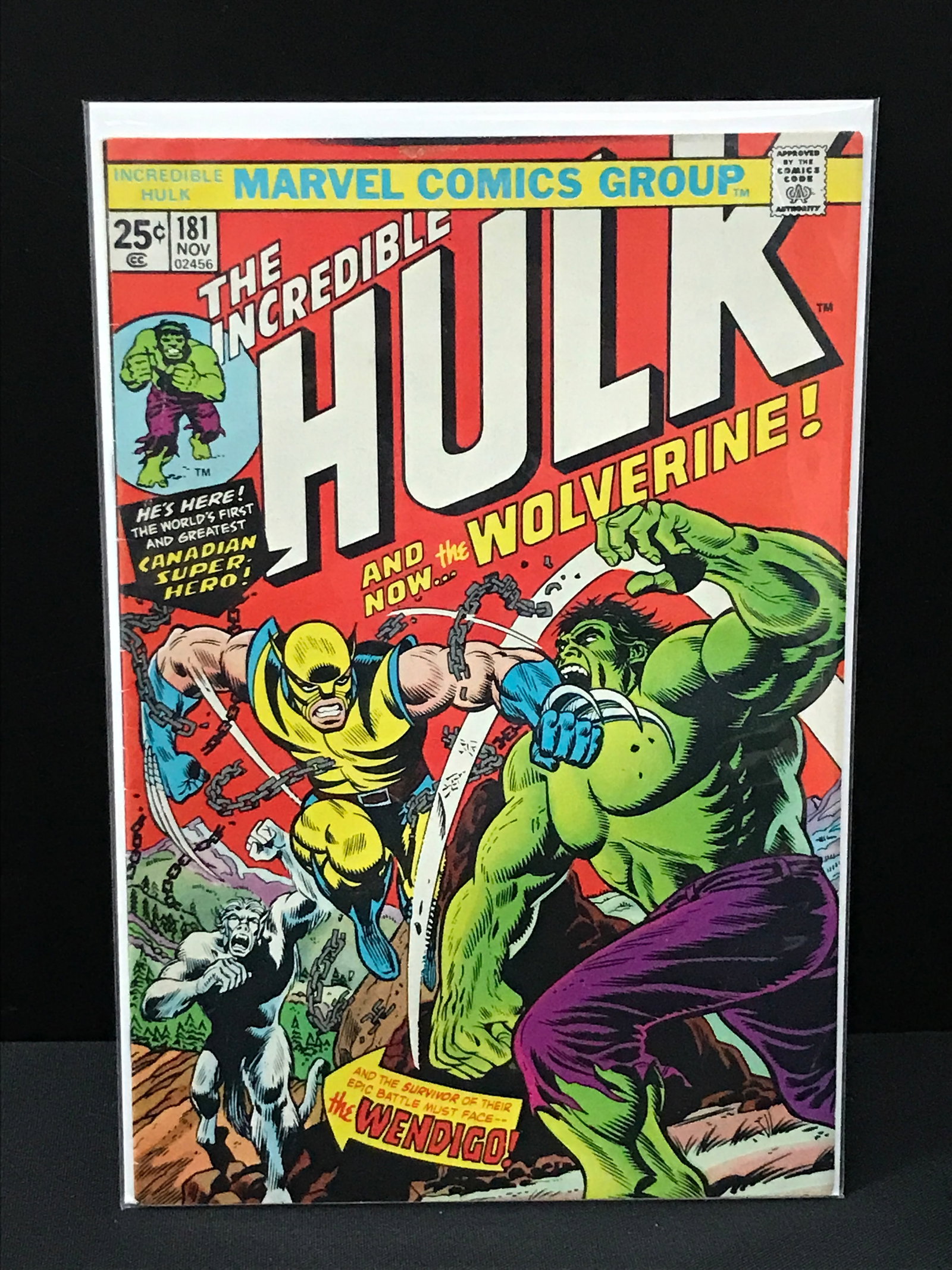 HUGE KEY MARVEL COMICS NO.181 THE INCREDIBLE HULK (1ST APPEARANCE WOLVERINE) (1 of 1)