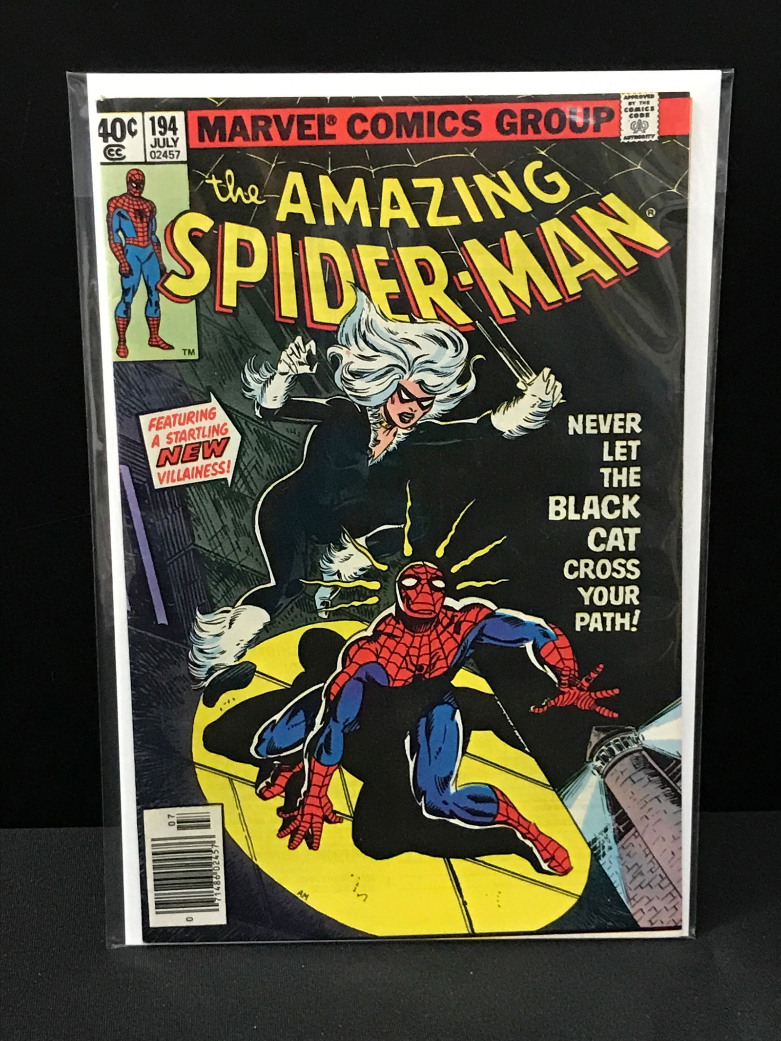 BIG KEY MARVEL COMICS NO.194 THE AMAZING SPIDERMAN (1ST APP BLACK CAT) (1 of 1)