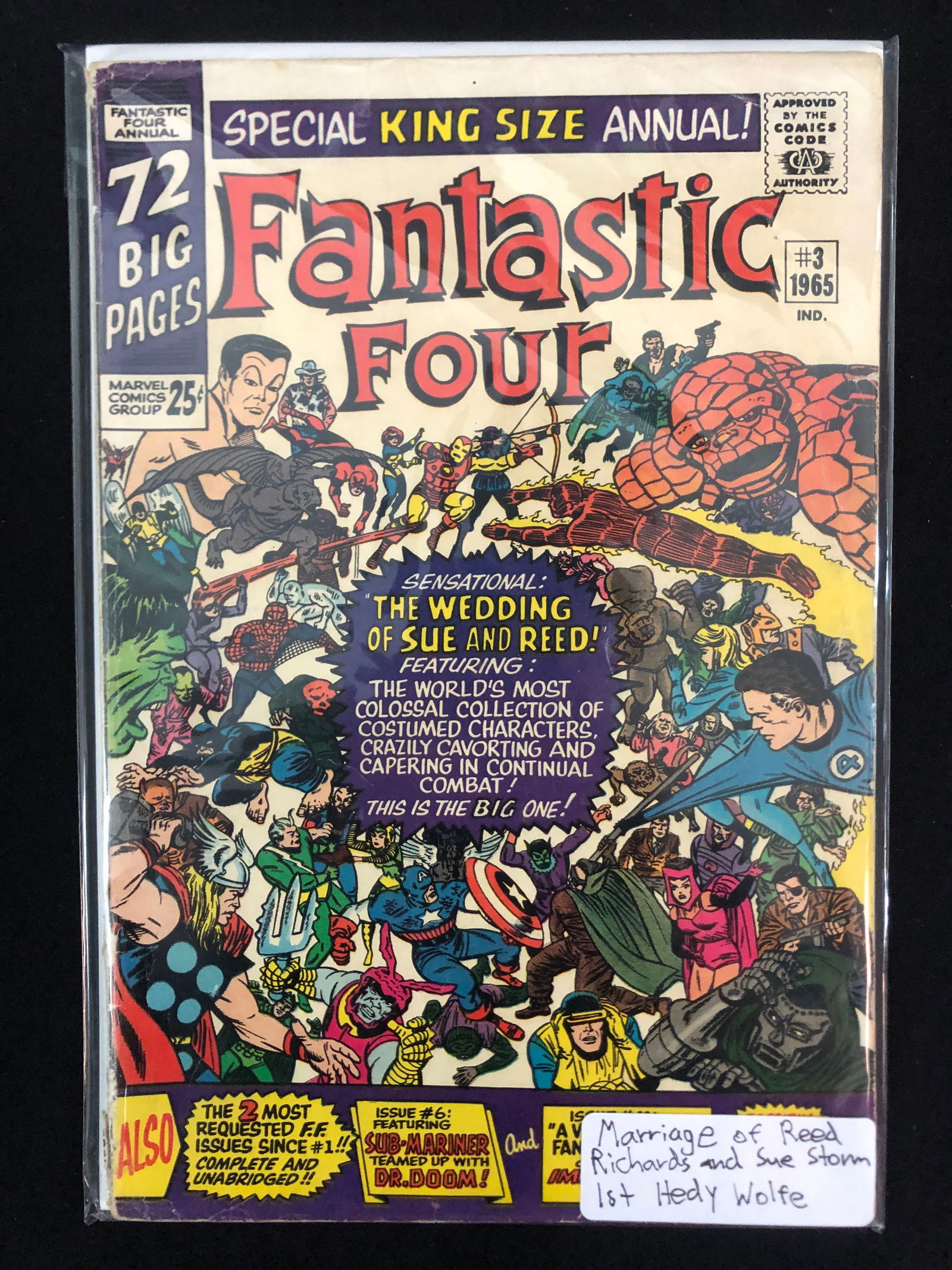 MARVEL COMICS NO.3 FANTASTIC FOUR (REE RICHARDS SUE STORM MARRIAGE) (1 of 1)