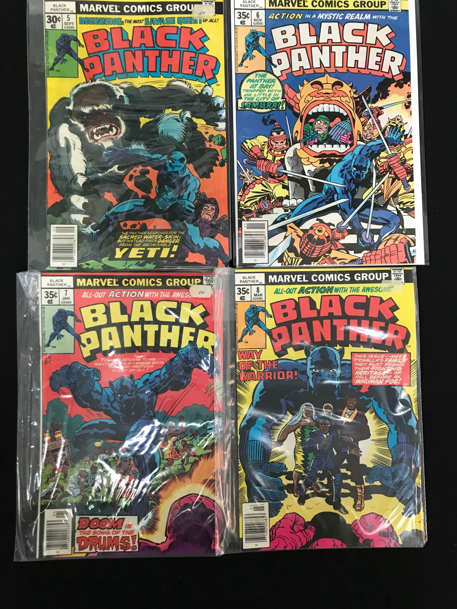 LOT OF 4 BLACK PANTHER COMICS #5-8 - MARVEL COMICS (1 of 1)