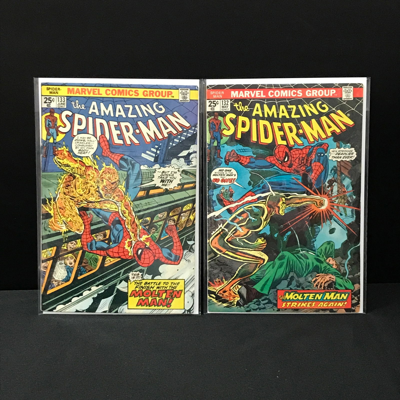 LOT OF 2 AMAZING SPIDERMAN COMICS #132 AND #133 - MARVEL COMICS (1 of 1)