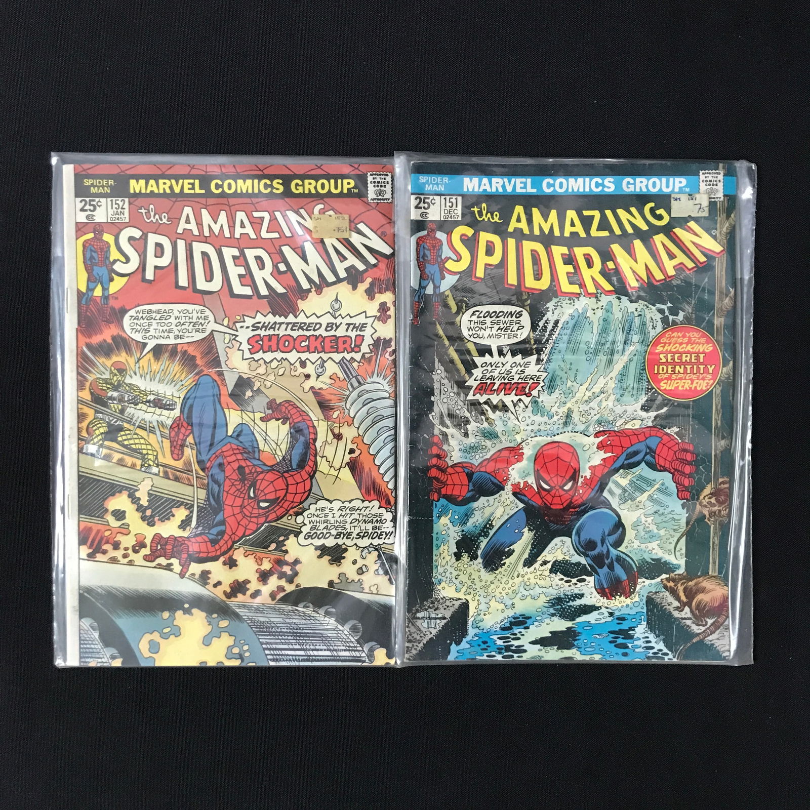 LOT OF 2 AMAZING SPIDERMAN COMICS #151 AND #152 - MARVEL COMICS (1 of 1)