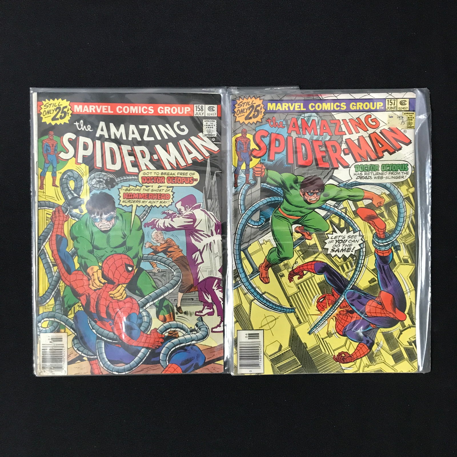 LOT OF 2 AMAZING SPIDERMAN COMICS #157 AND #158 - MARVEL COMICS (1 of 1)