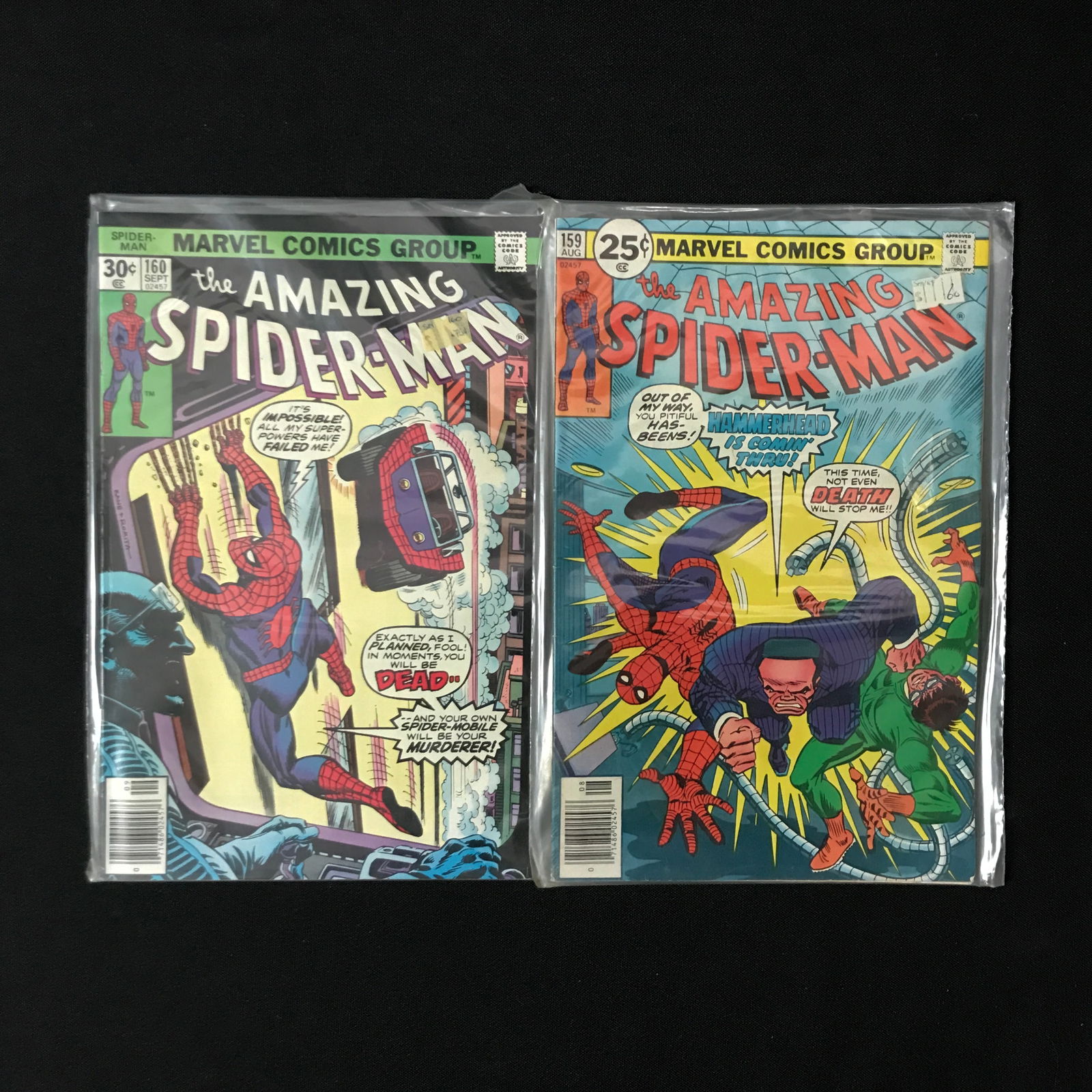 LOT OF 2 AMAZING SPIDERMAN COMICS #159 AND #160 - MARVEL COMICS (1 of 1)