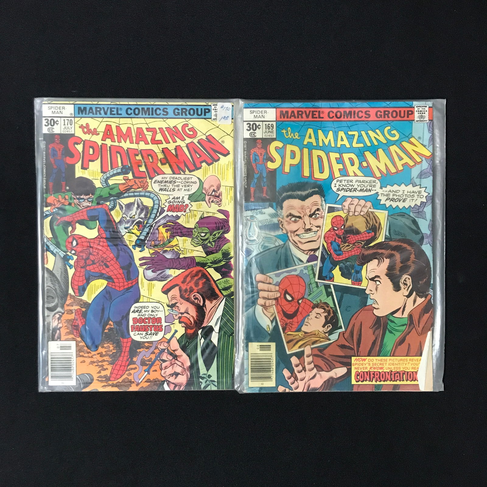 LOT OF 2 AMAZING SPIDERMAN COMICS #169 AND #170 - MARVEL COMICS (1 of 1)