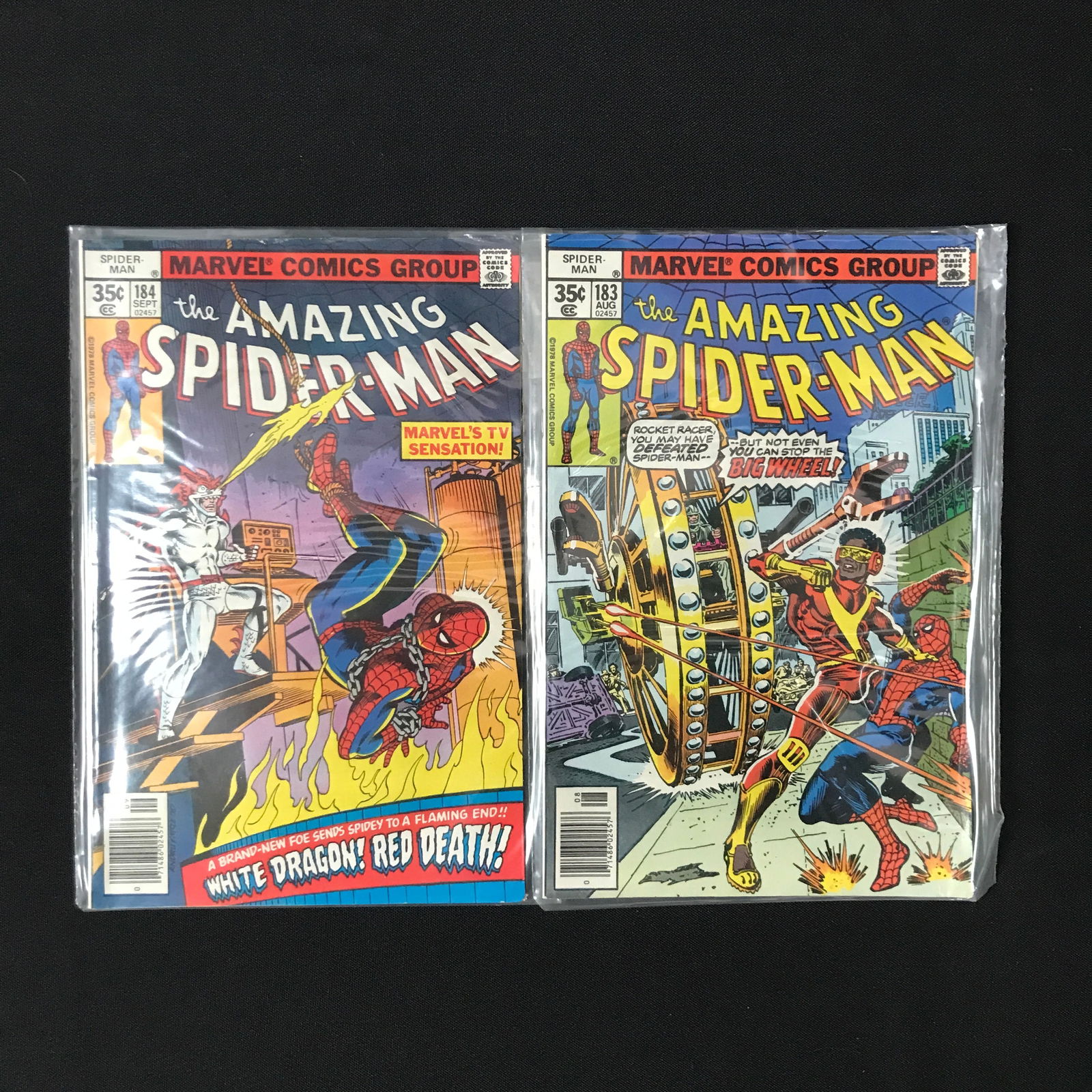 LOT OF 2 AMAZING SPIDERMAN COMICS #183 AND #184 - MARVEL COMICS (1 of 1)