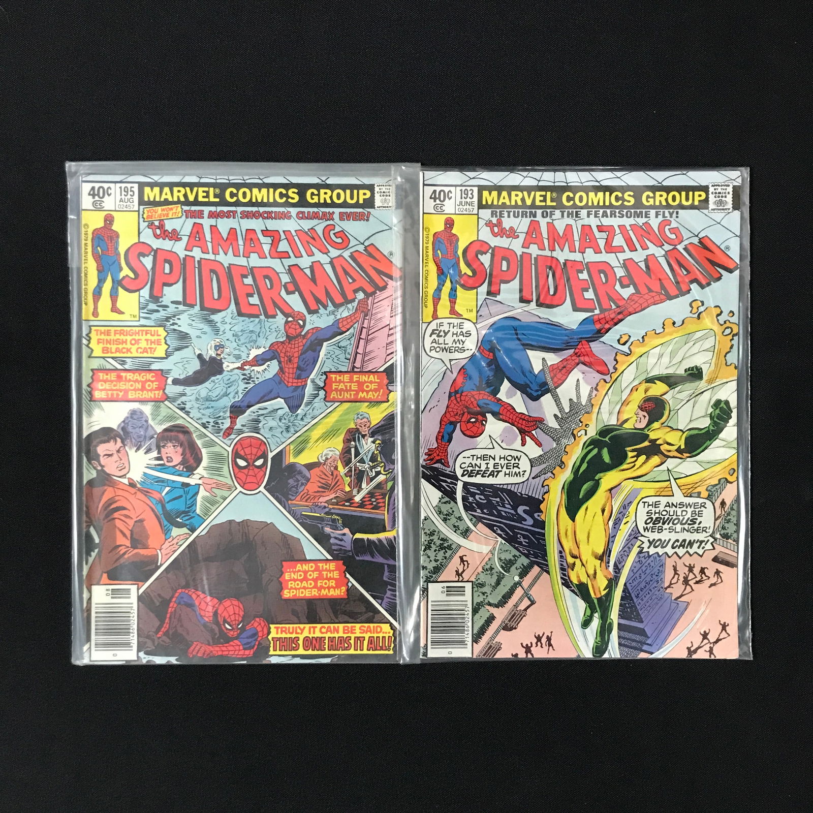 LOT OF 2 AMAZING SPIDERMAN COMICS #193 AND #195 - MARVEL COMICS (1 of 1)