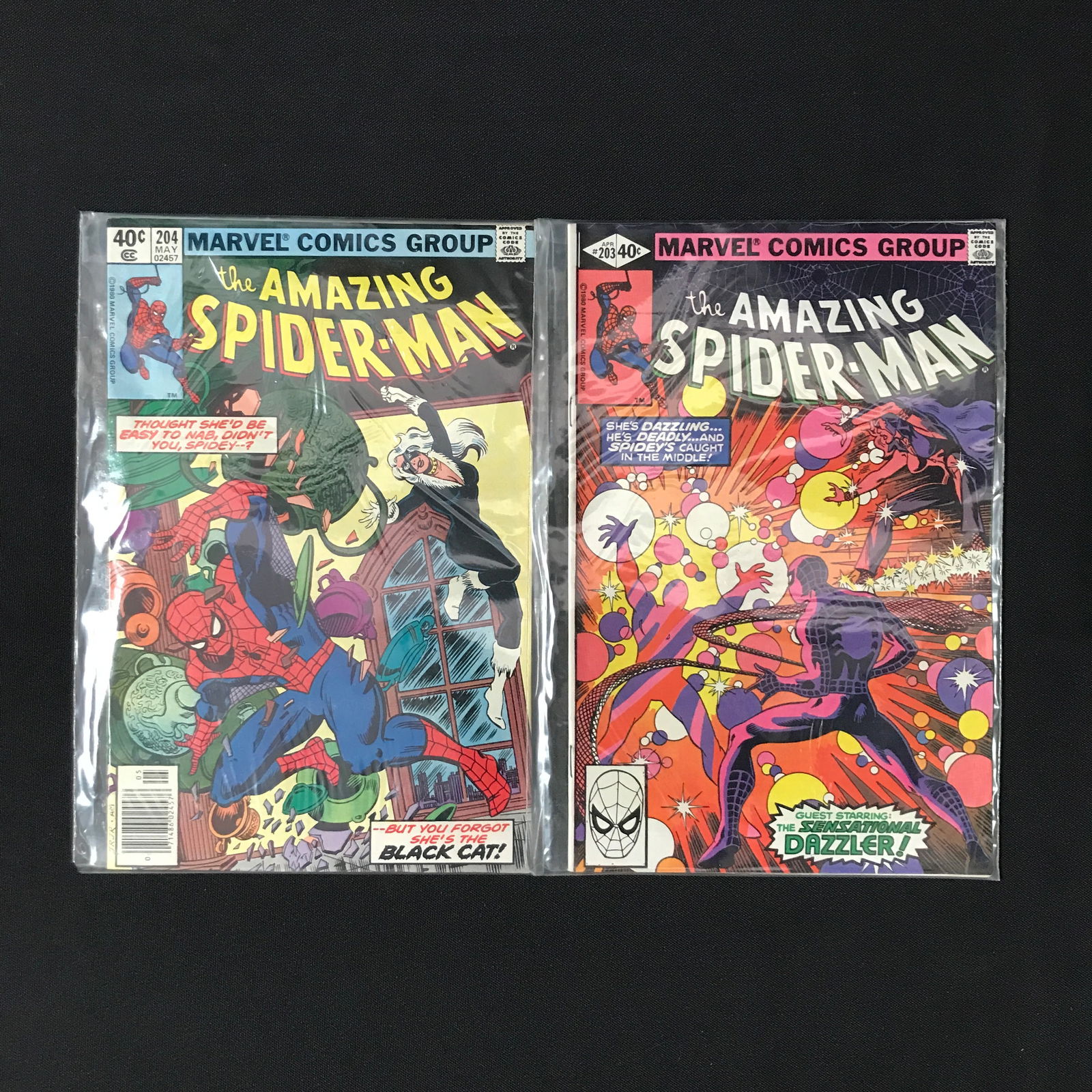 LOT OF 2 AMAZING SPIDERMAN COMICS #203 AND #204 - MARVEL COMICS (1 of 1)