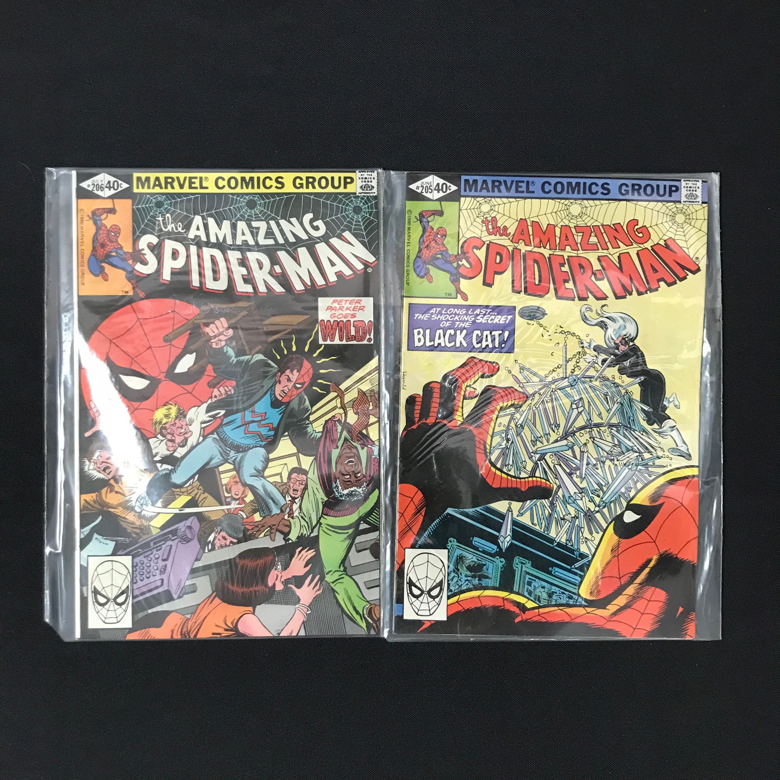 LOT OF 2 AMAZING SPIDERMAN COMICS #205 AND #206 - MARVEL COMICS (1 of 1)
