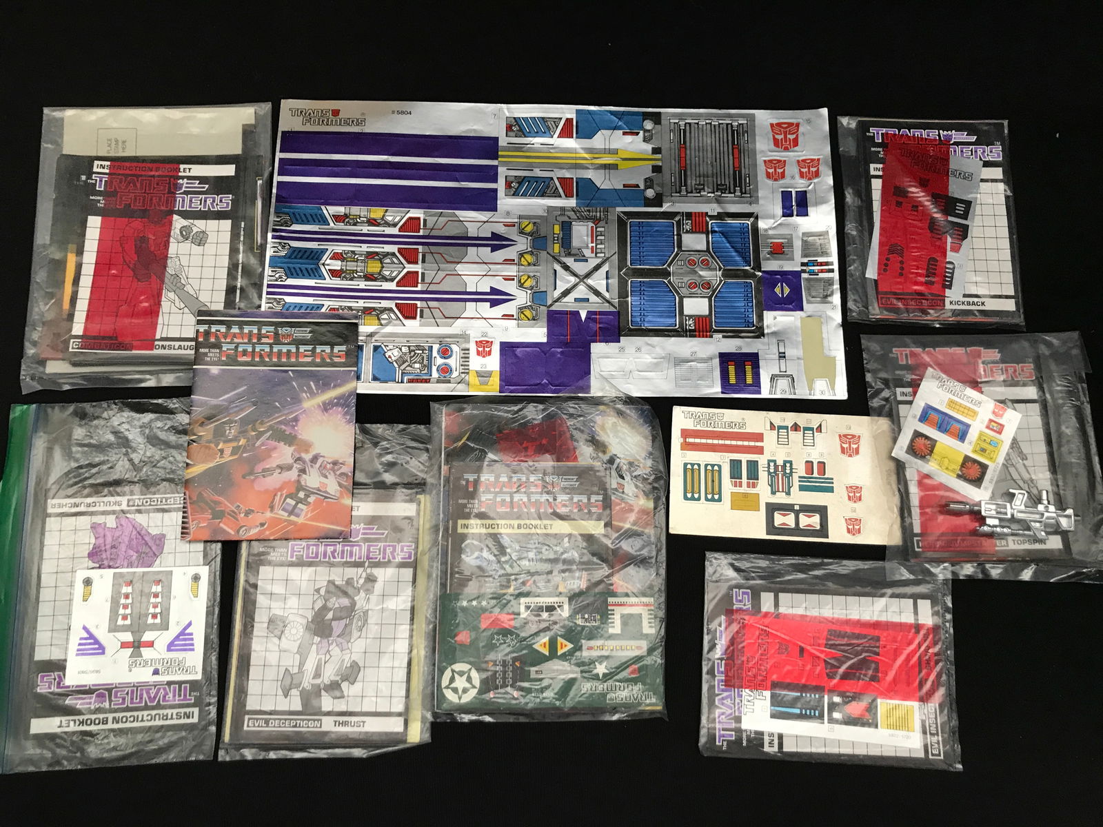 LARGE LOT OG G1 TRANSFORMERS NEVER USED STICKERS,MANUALS, AND ACCESSORIES (1 of 1)