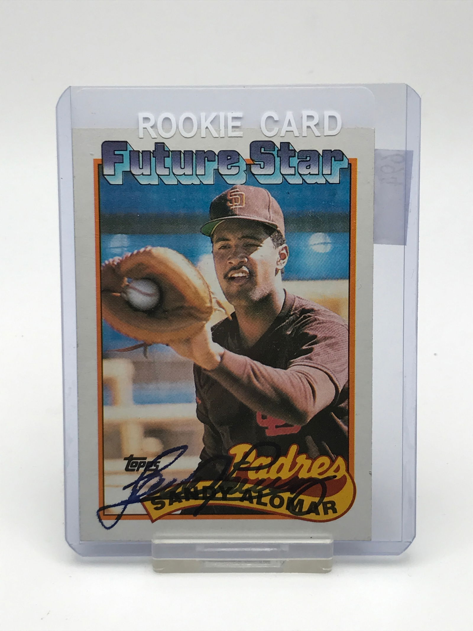 SANDY ALOMAR JR SIGNED TRADING CARD - COA PROS COA (1 of 2)