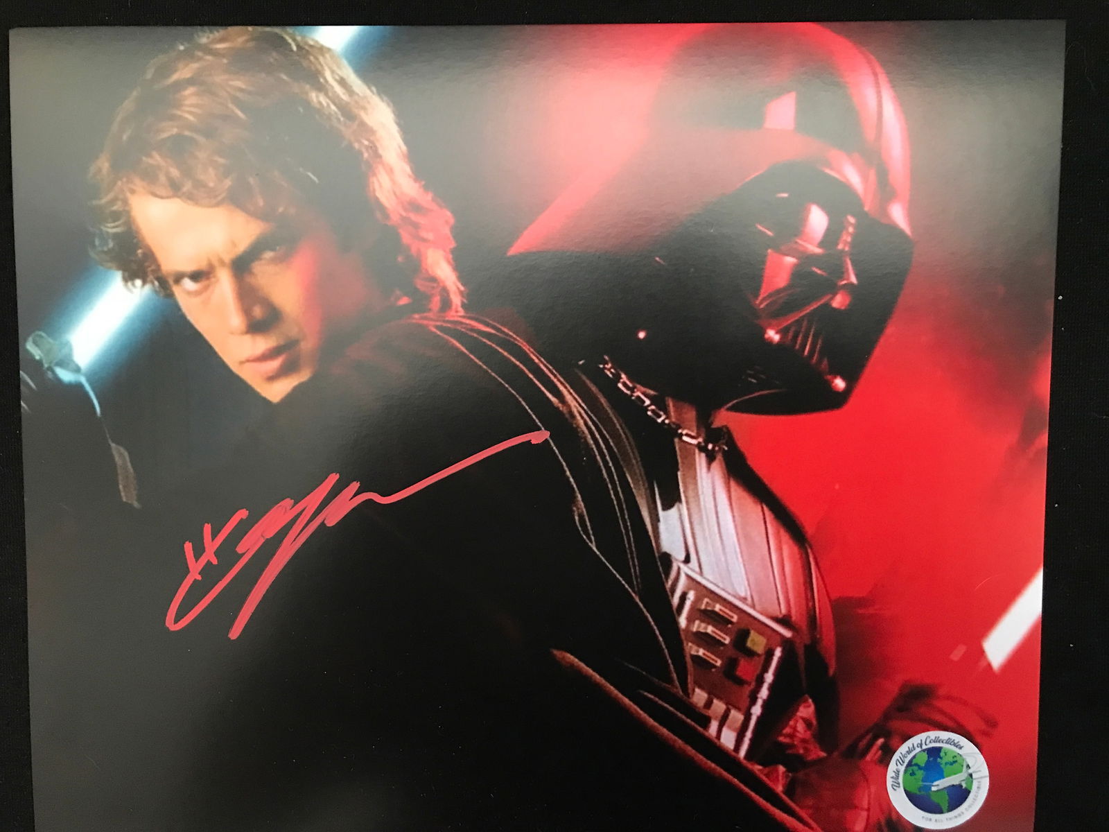 HAYDEN CHRISTENSEN SIGNED DARTH VADER 8X10 - WWOC COA (1 of 1)