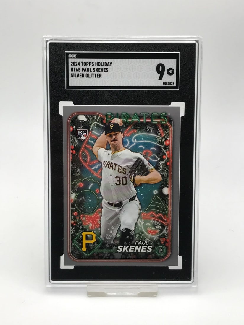 2024 TOPPS HOLIDAY PAUL SKENES SILVER GLITTER TRADIND CARD - SGC GRADE 9: Prices are in Canadian dollars