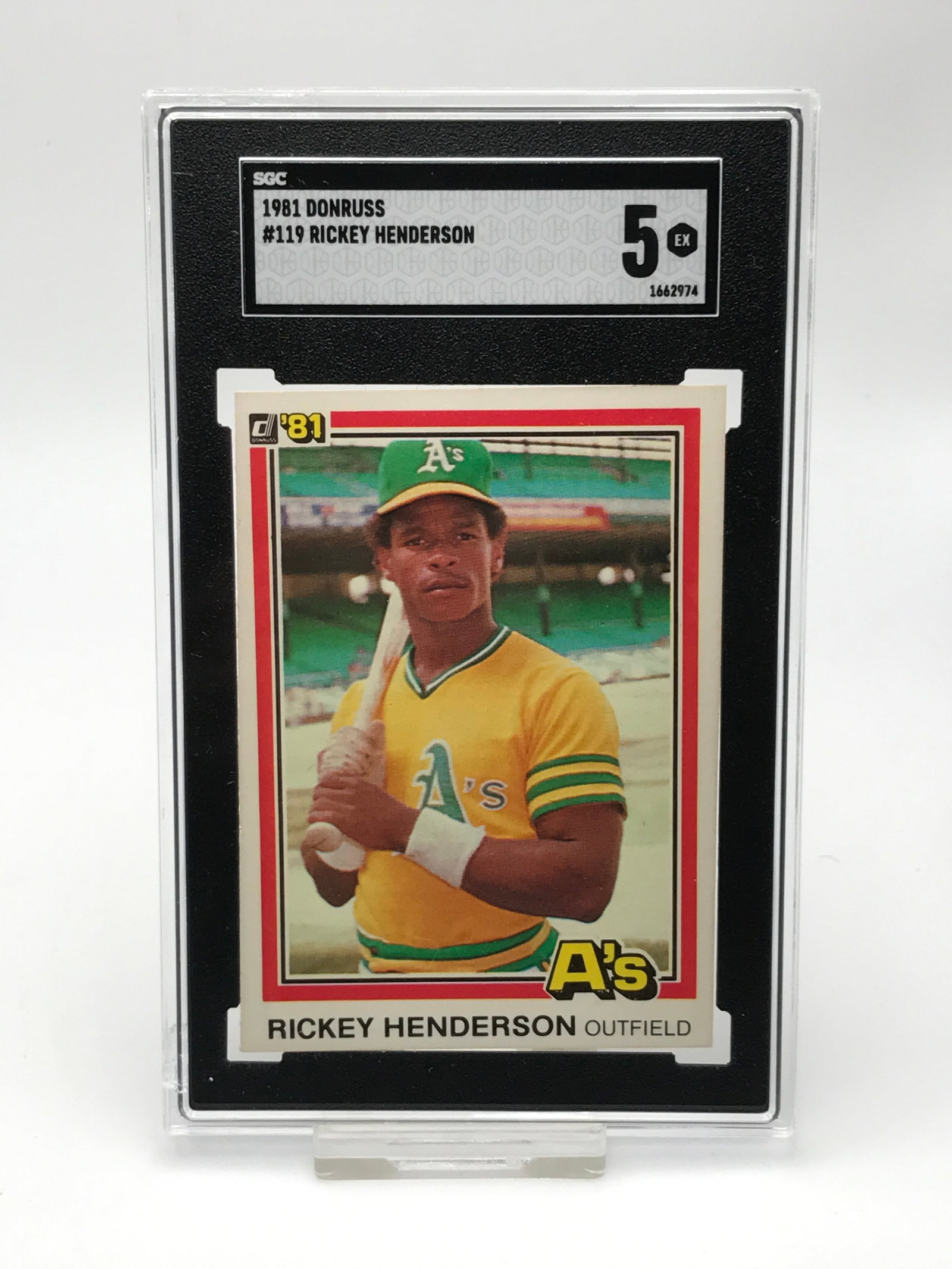 1981 DONRUSS RICKEY HENDERSON TRADING CARD - SGC GRADE 5: Prices are in Canadian dollars