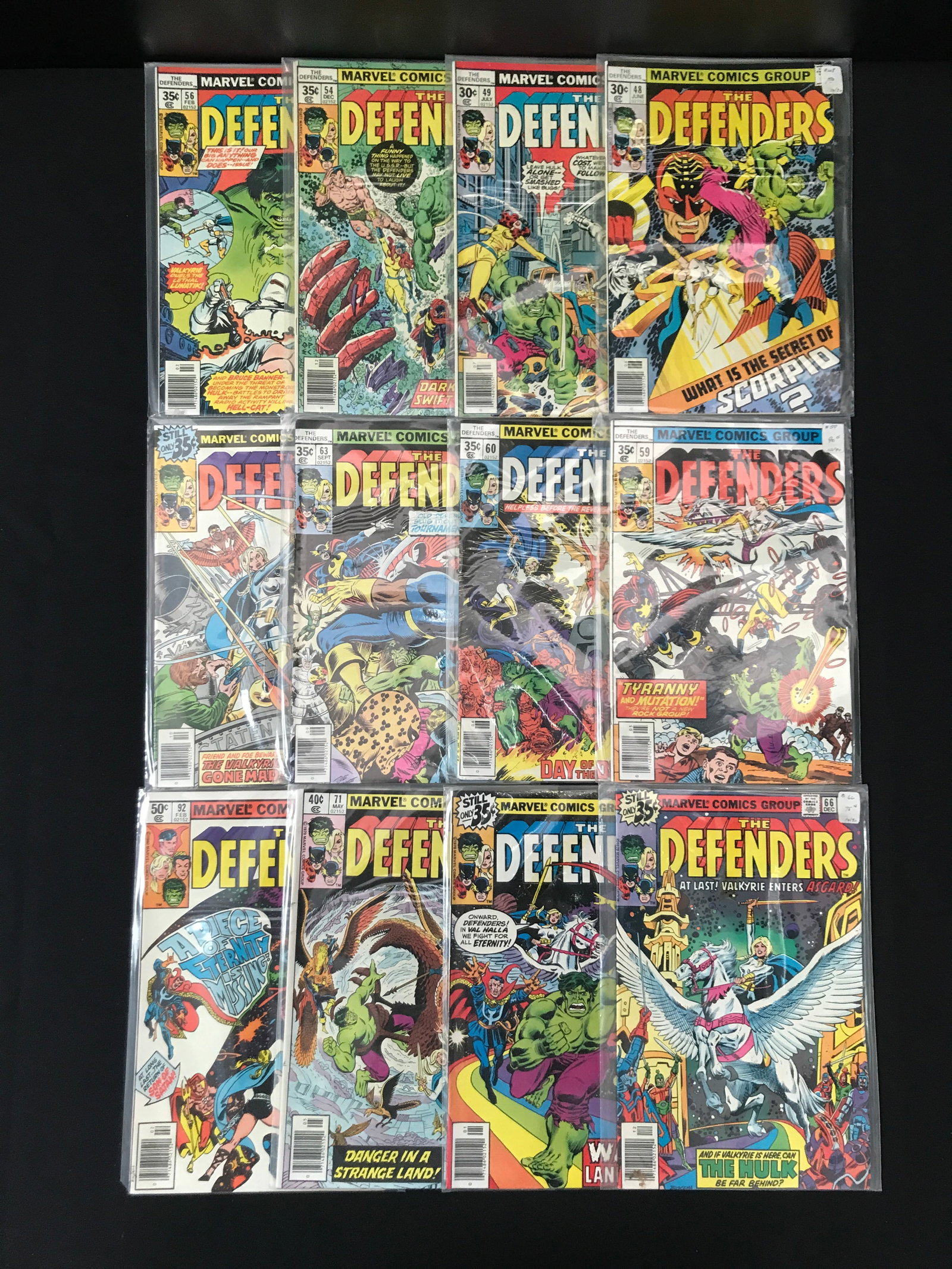 LOT OF 12 THE DEFENDER COMICS (MARVEL COMICS): Prices are in Canadian dollars