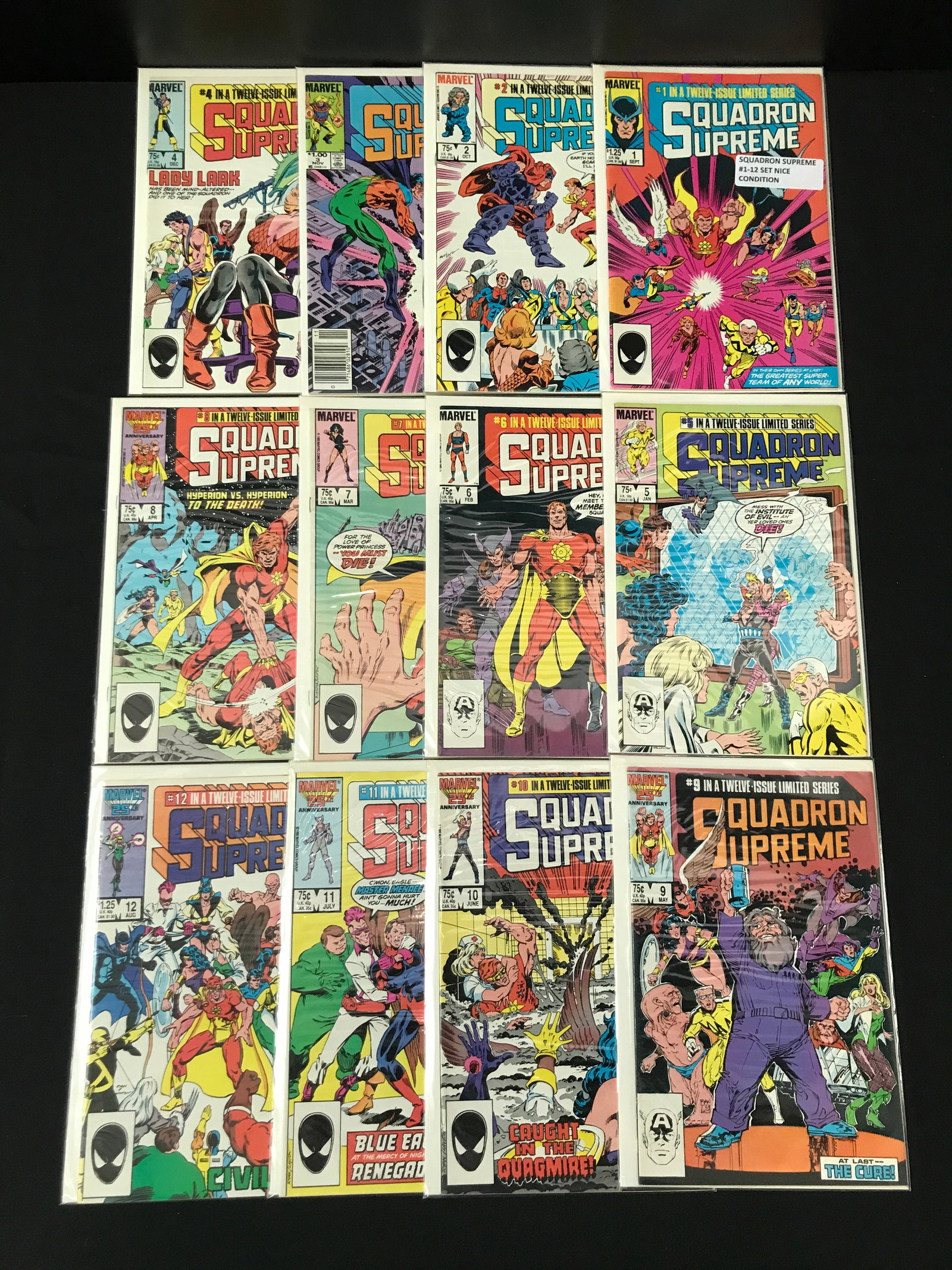LOT OF 12 SQUADRON SUPREME COMICS (MARVEL COMICS): Prices are in Canadian dollars