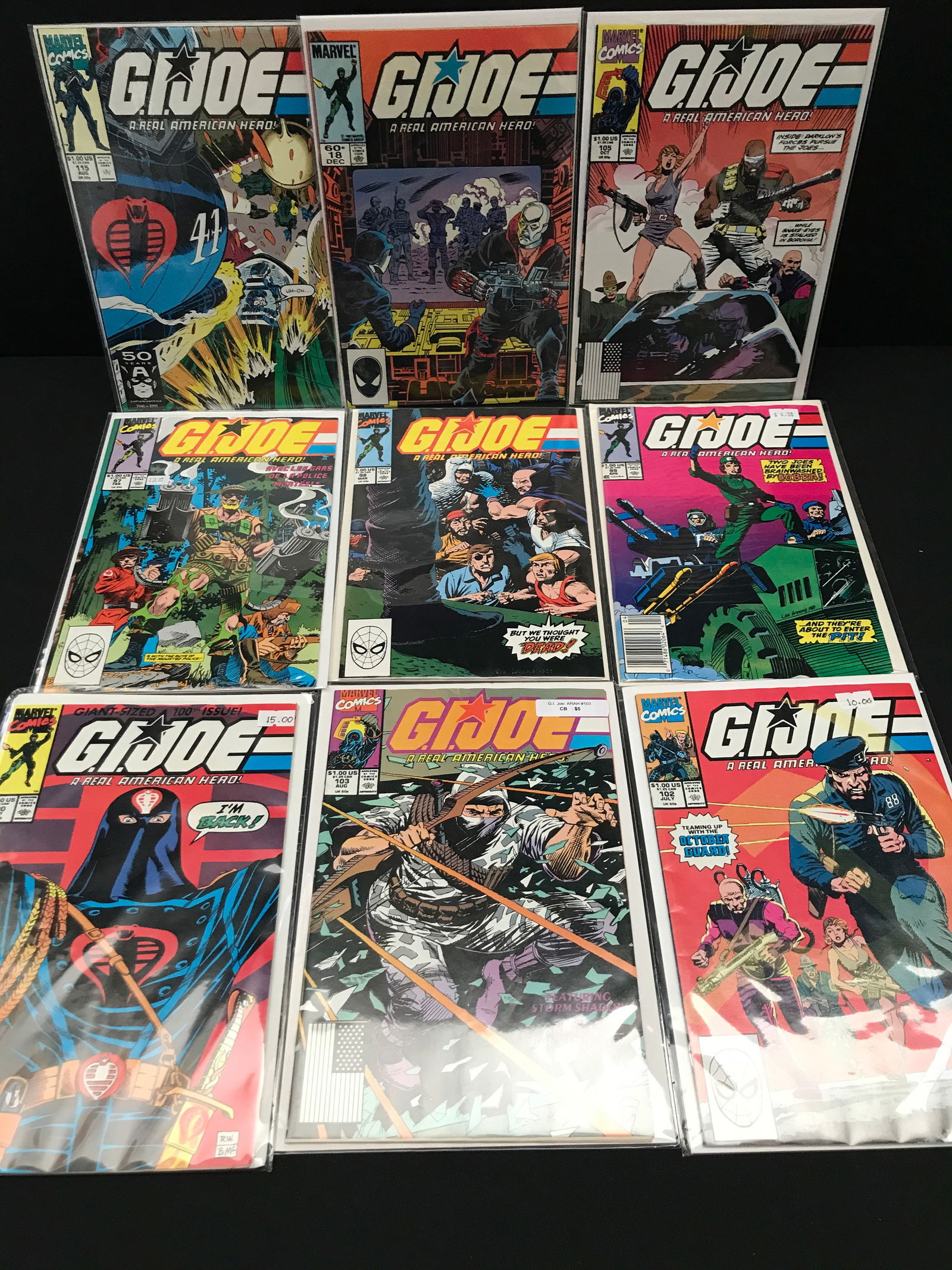 LOT OF 9 G.I. JOE COMICS (MARVEL COMICS) (1 of 1)