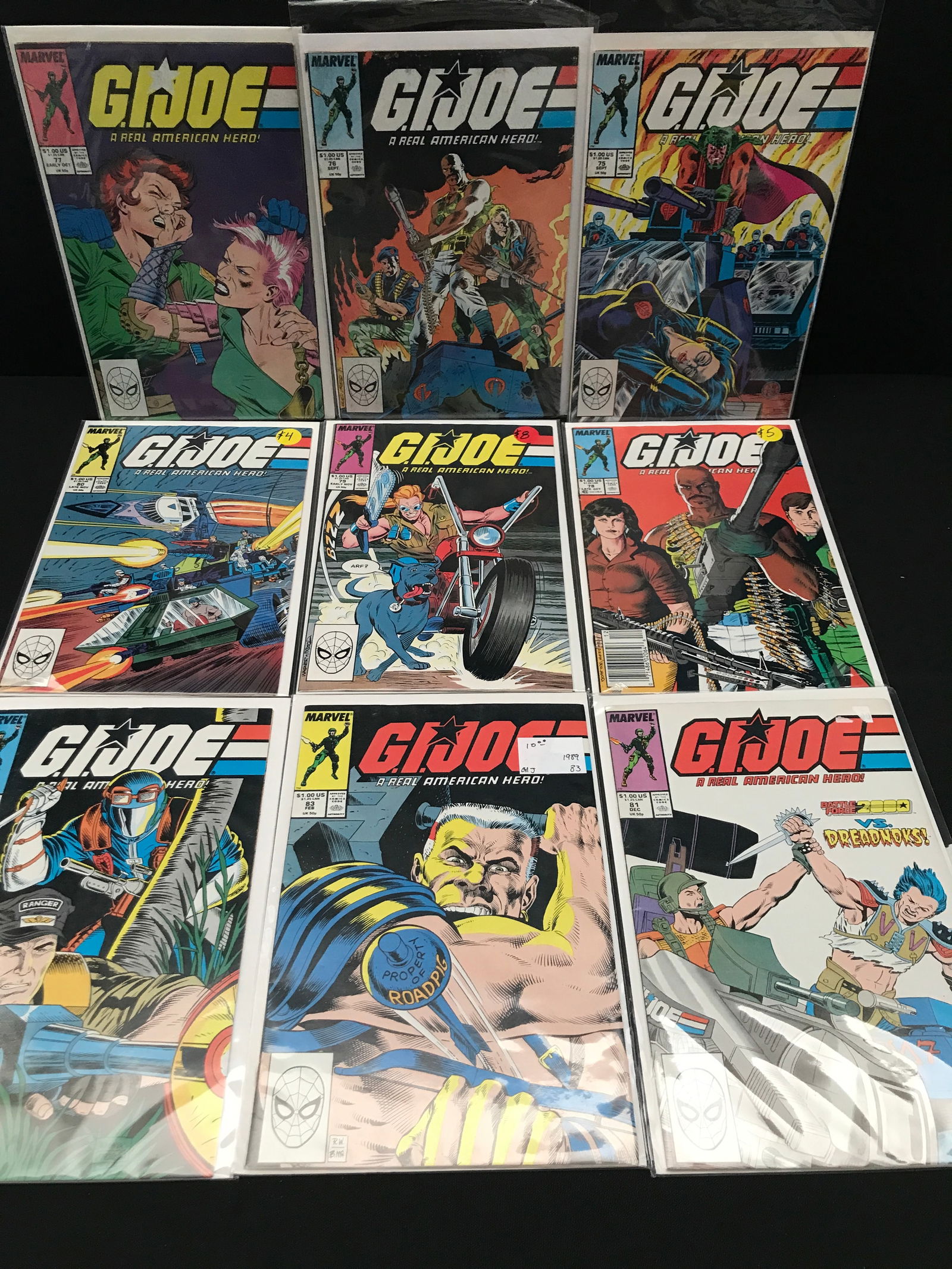 LOT OF 9 G.I. JOE COMICS (MARVEL COMICS) (1 of 1)