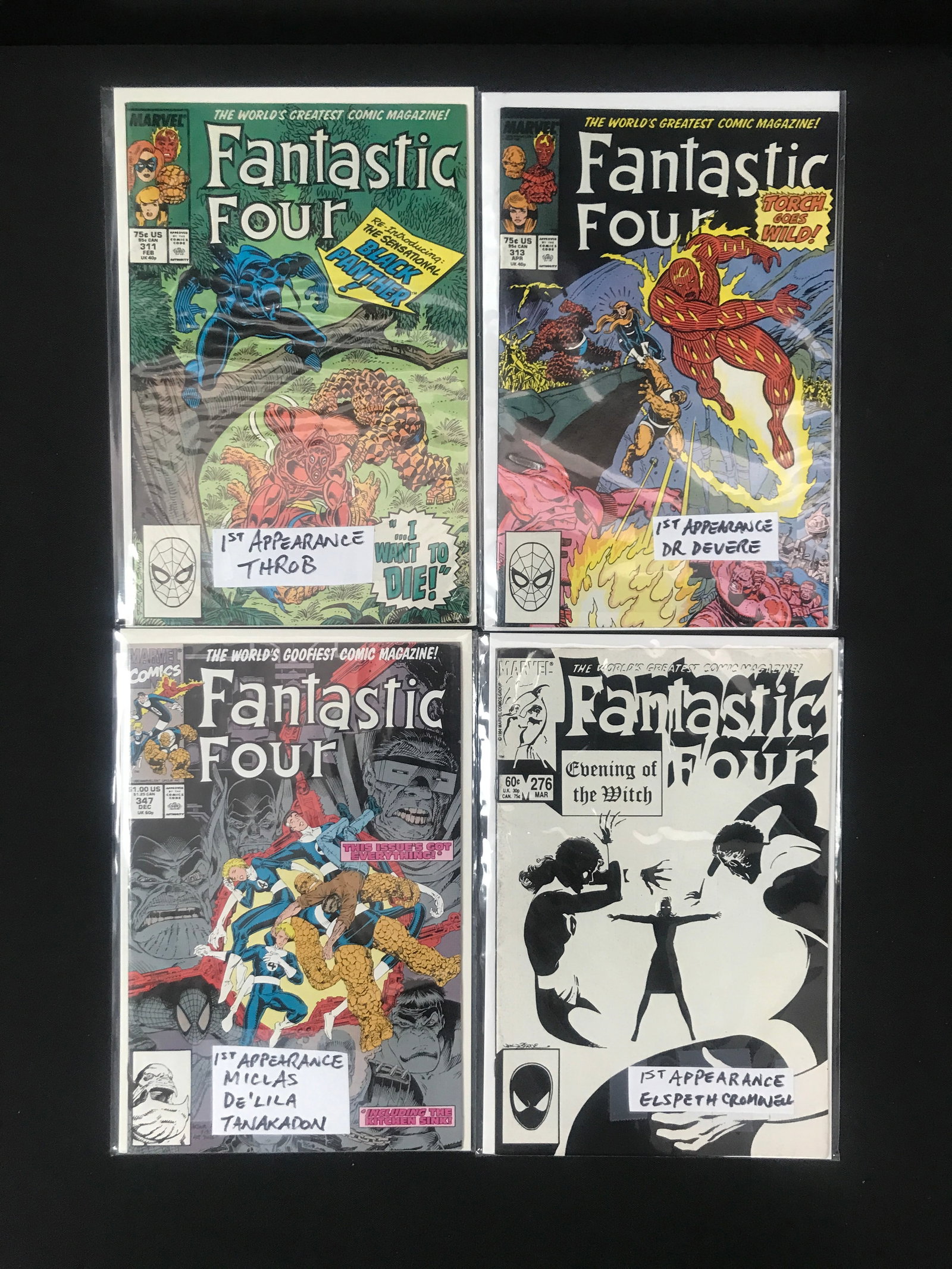 LOT OF 4 FANTASTIC FOUR COMICS (MARVEL COMICS): Prices are in Canadian Dollars