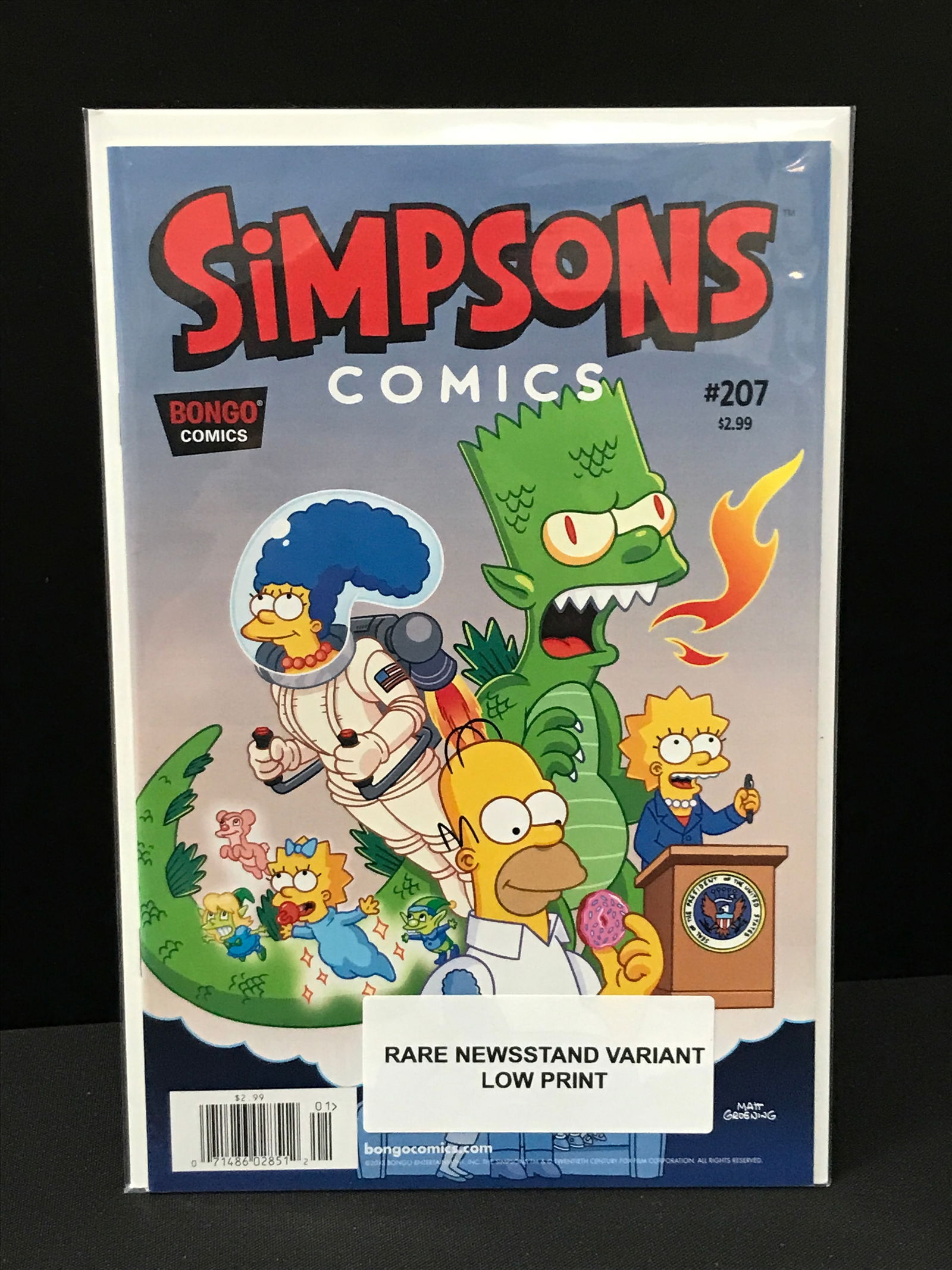 SIMPSONS COMICS #207 RARE NEWSTAND VARIANT - BONGO COMICS (1 of 1)