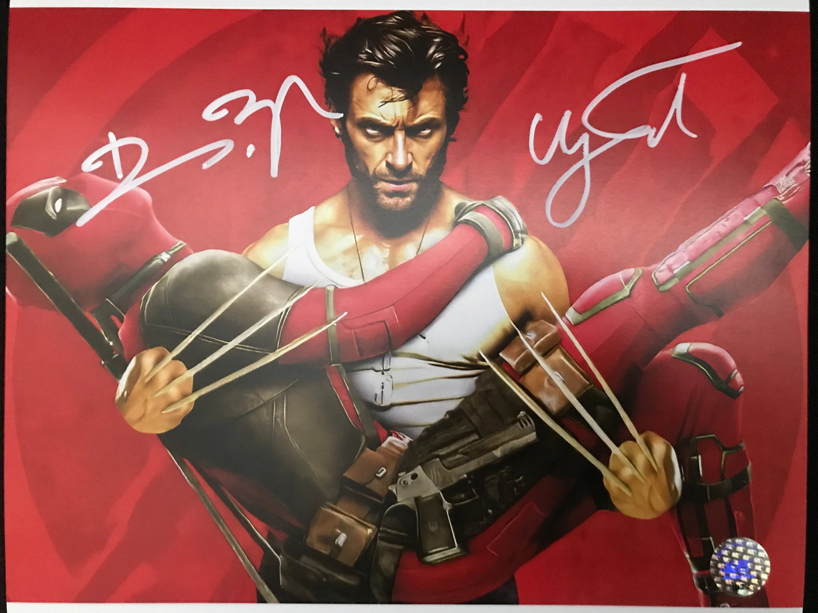 HUGH JACKMAN AND RYAN REYNOLDS DUAL SIGNED 8X10 - KB COA (1 of 1)